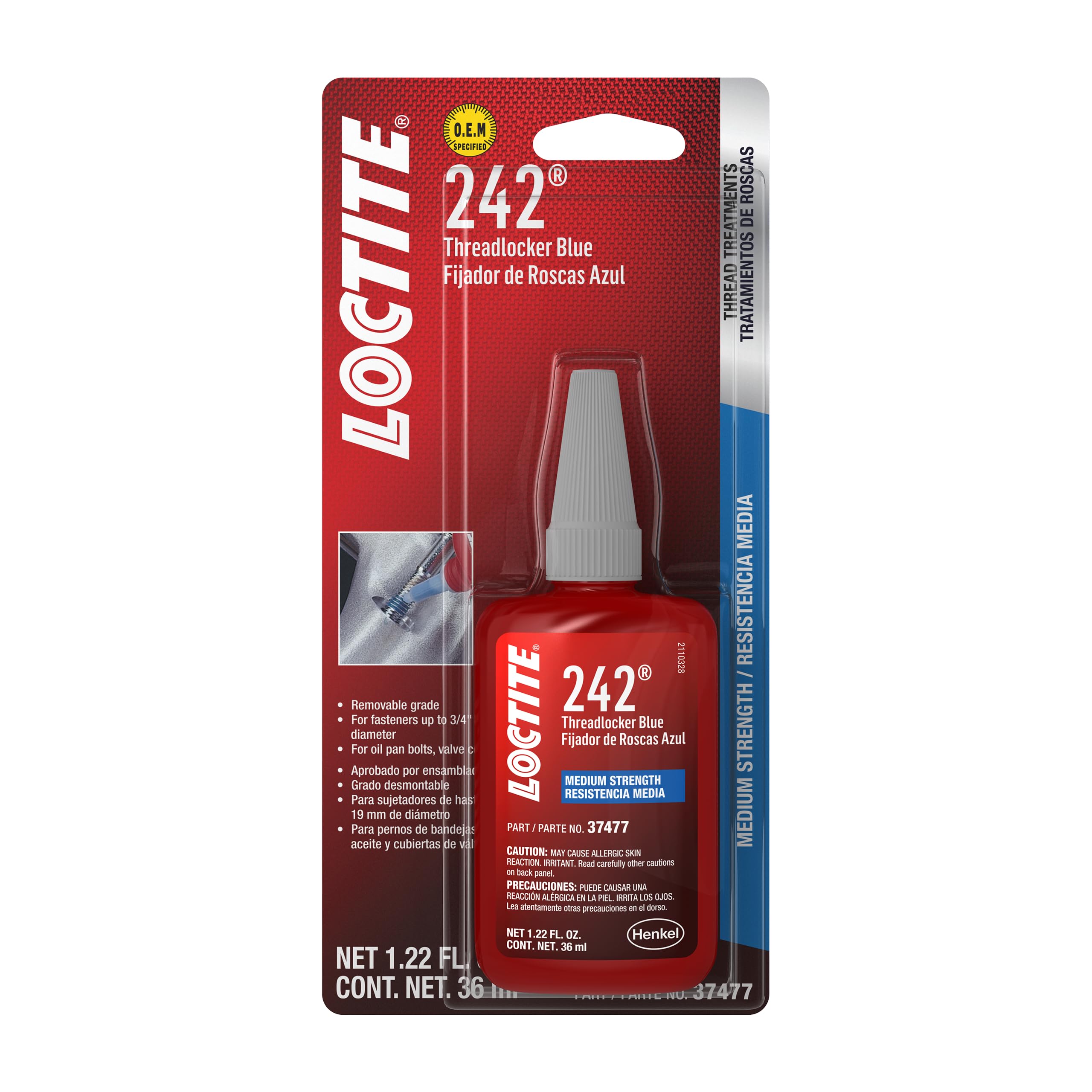 Loctite 242 nozzle dispensing drop demonstrating precise application and reduced waste