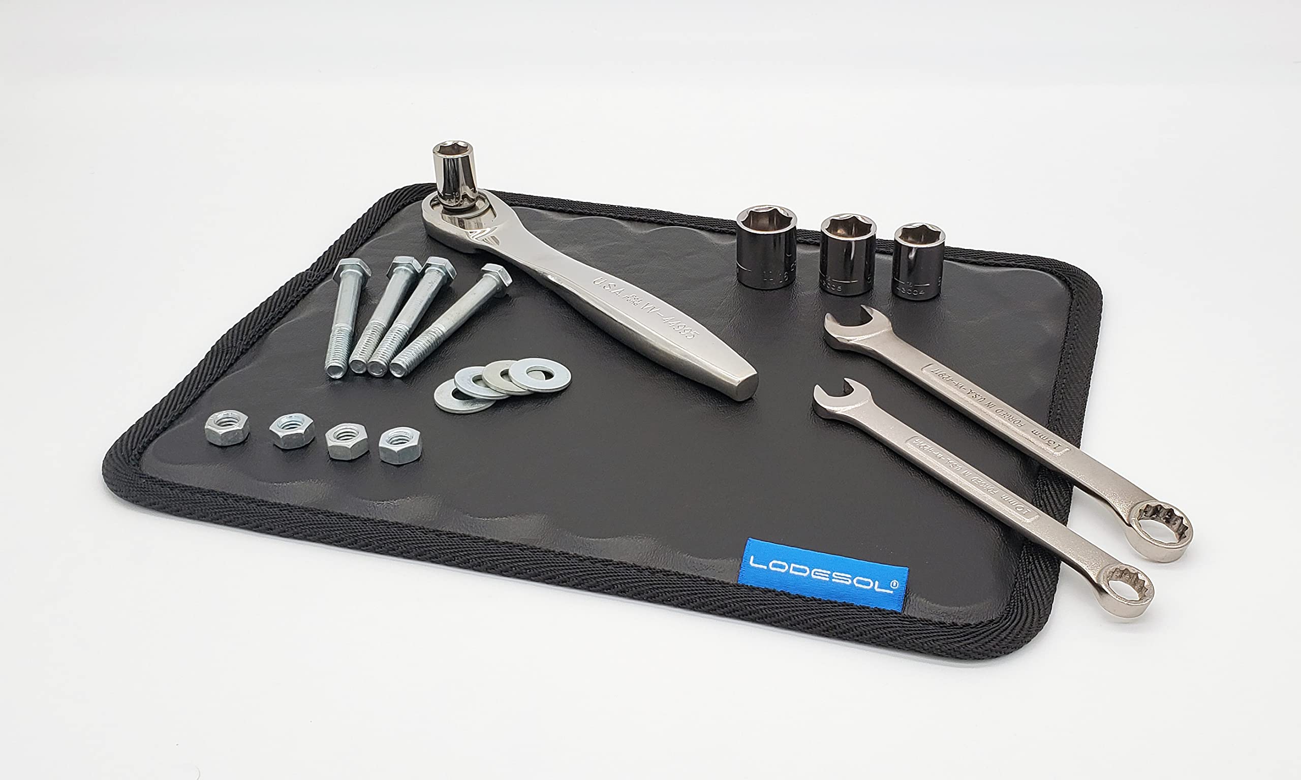 Lodesol on car fender securing sockets and bolts for easy reach