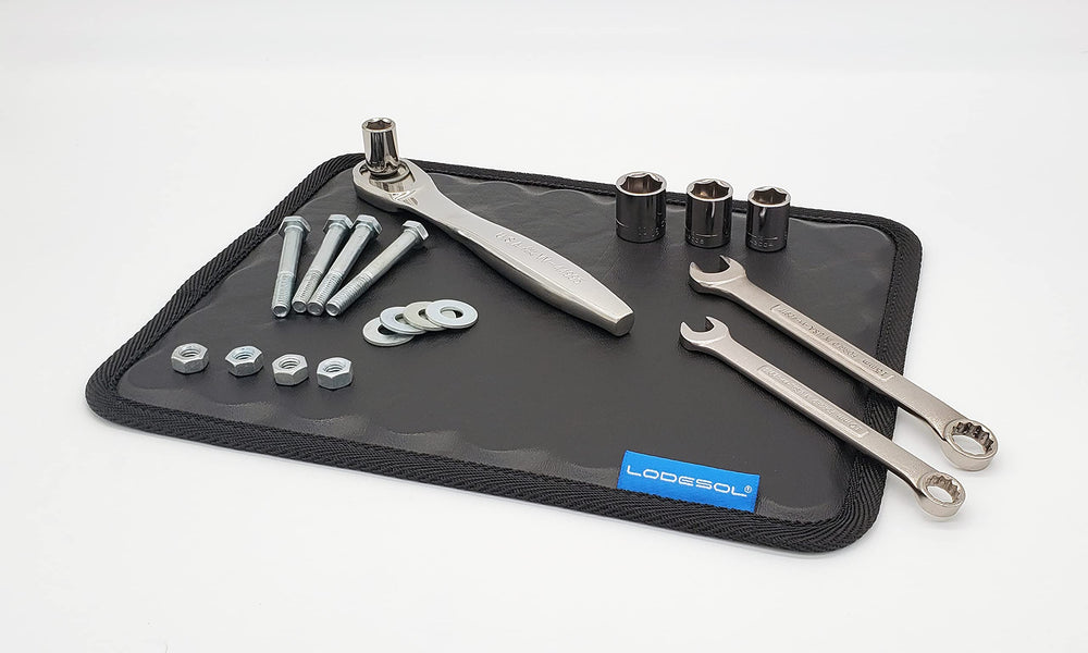 Lodesol on car fender securing sockets and bolts for easy reach