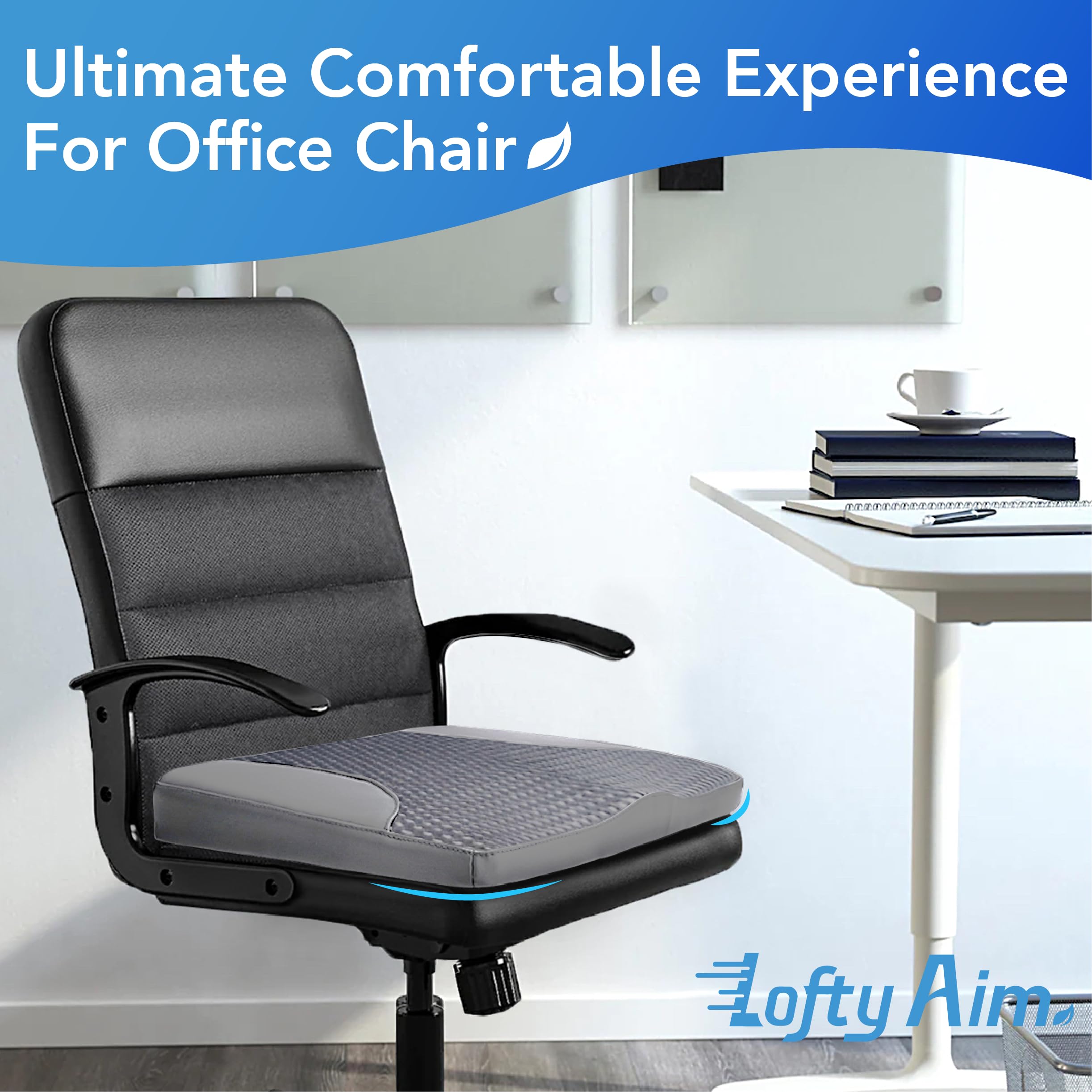 Lofty Aim anti-slip bottom detail keeping cushion stable on seats