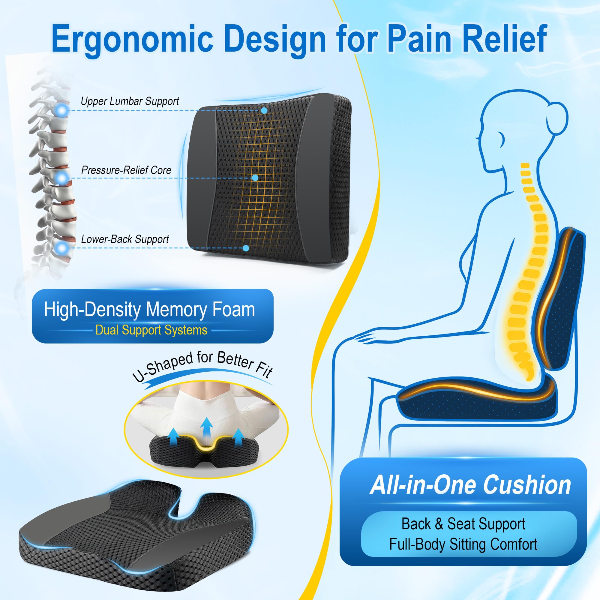 Lofty Aim dual adjustable straps detail for secure lumbar positioning