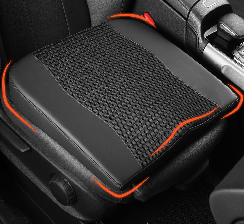 Lofty Aim front view of cushion showing ergonomic shape and driving comfort