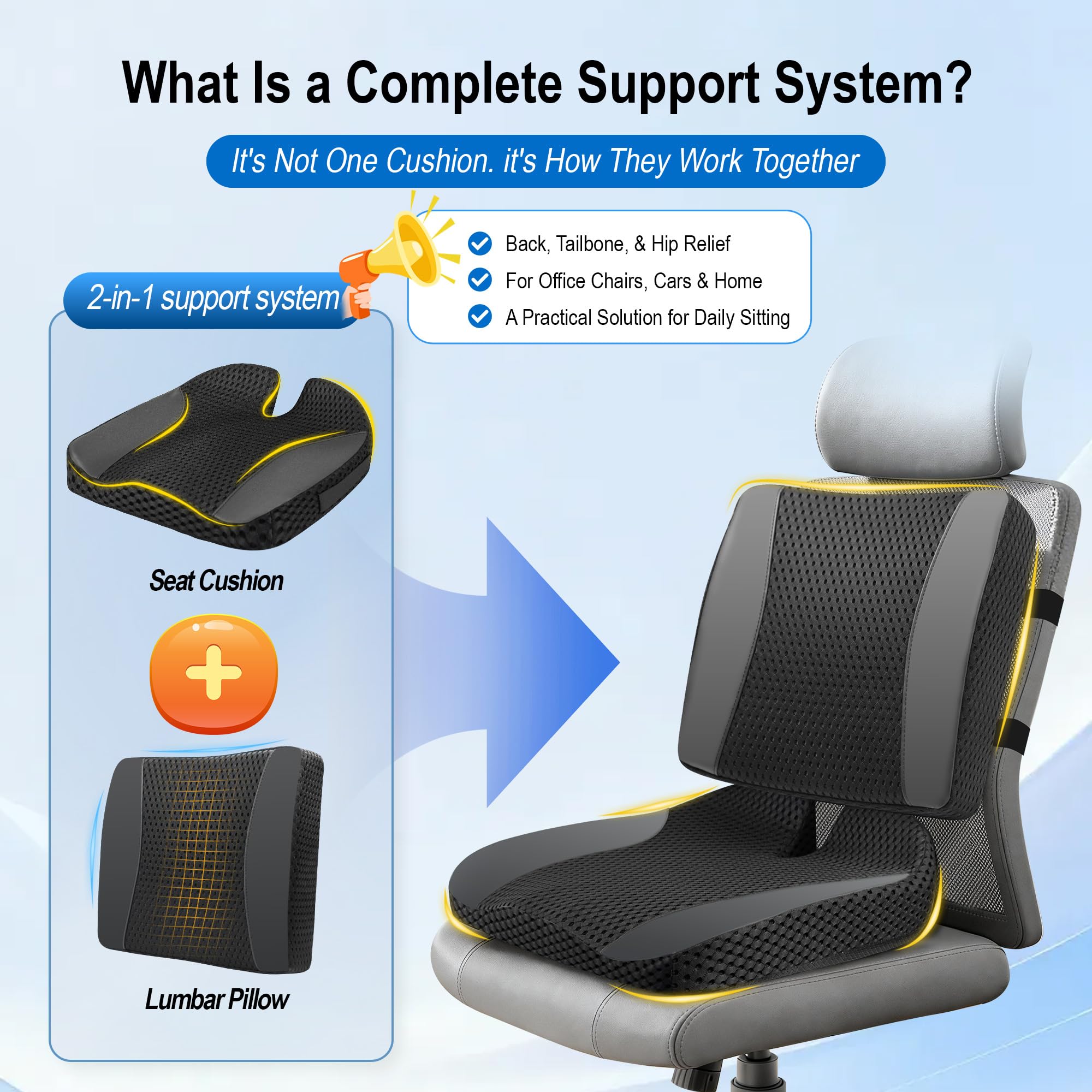 Lofty Aim installed in car demonstrating improved driving posture