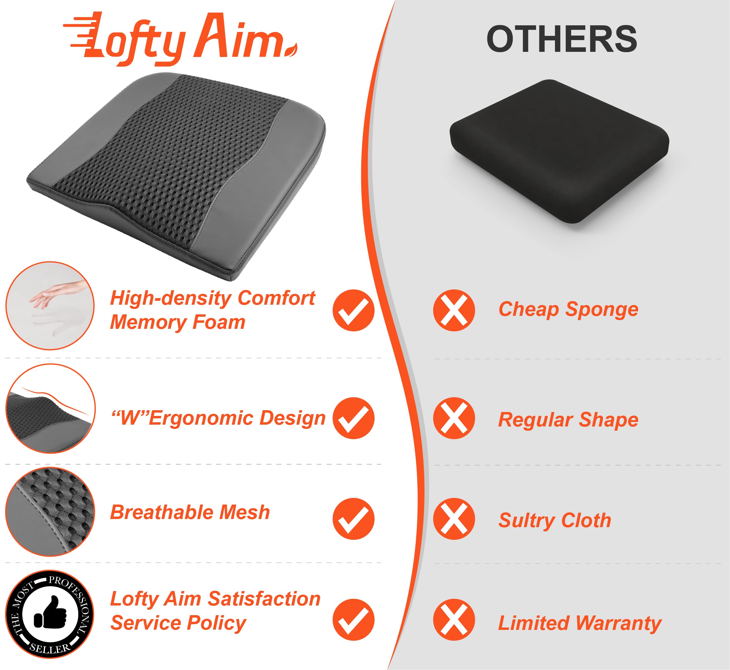 Lofty Aim packaging and label displaying product details and care info