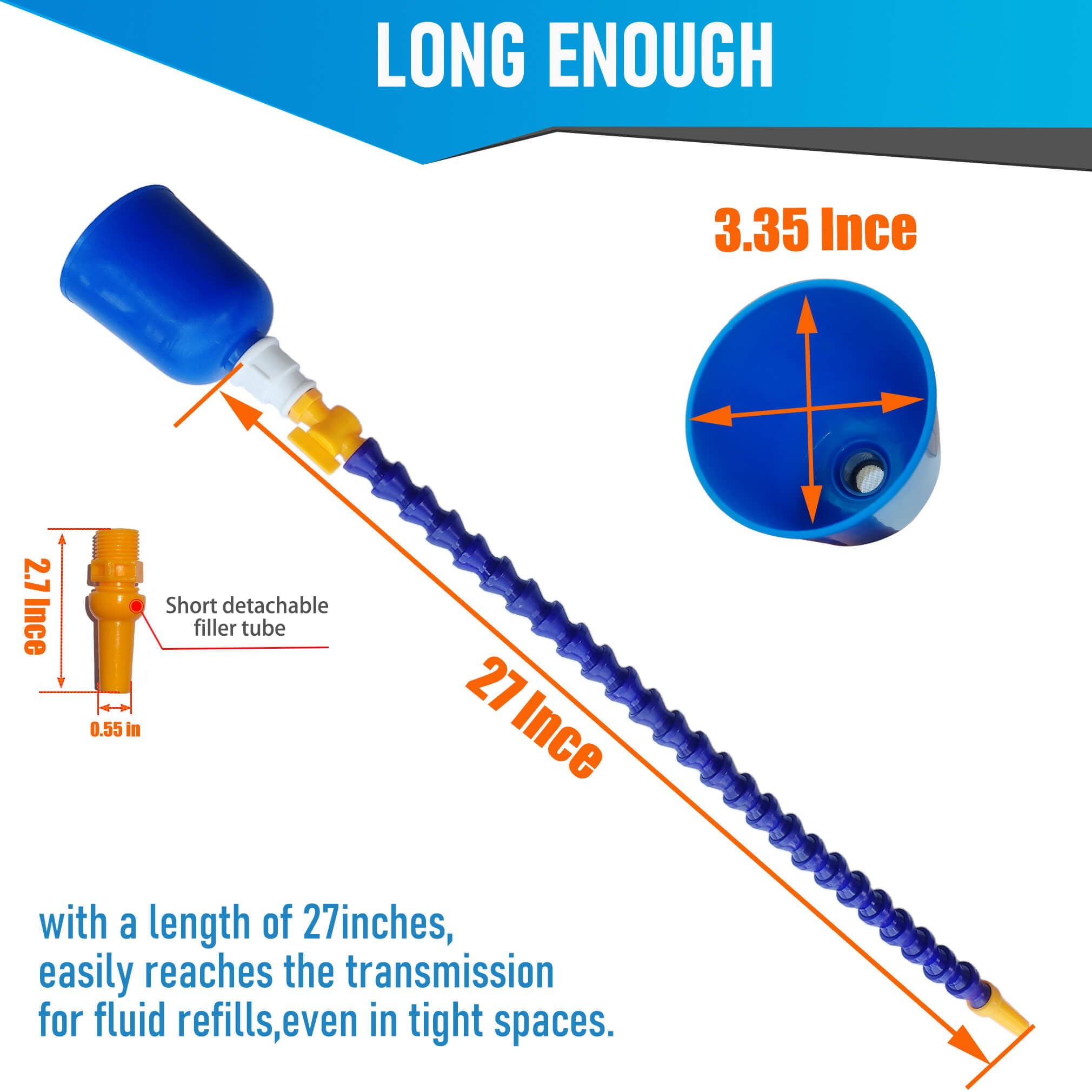 LOGOL flexible neck bent to access tight opening for precise pouring