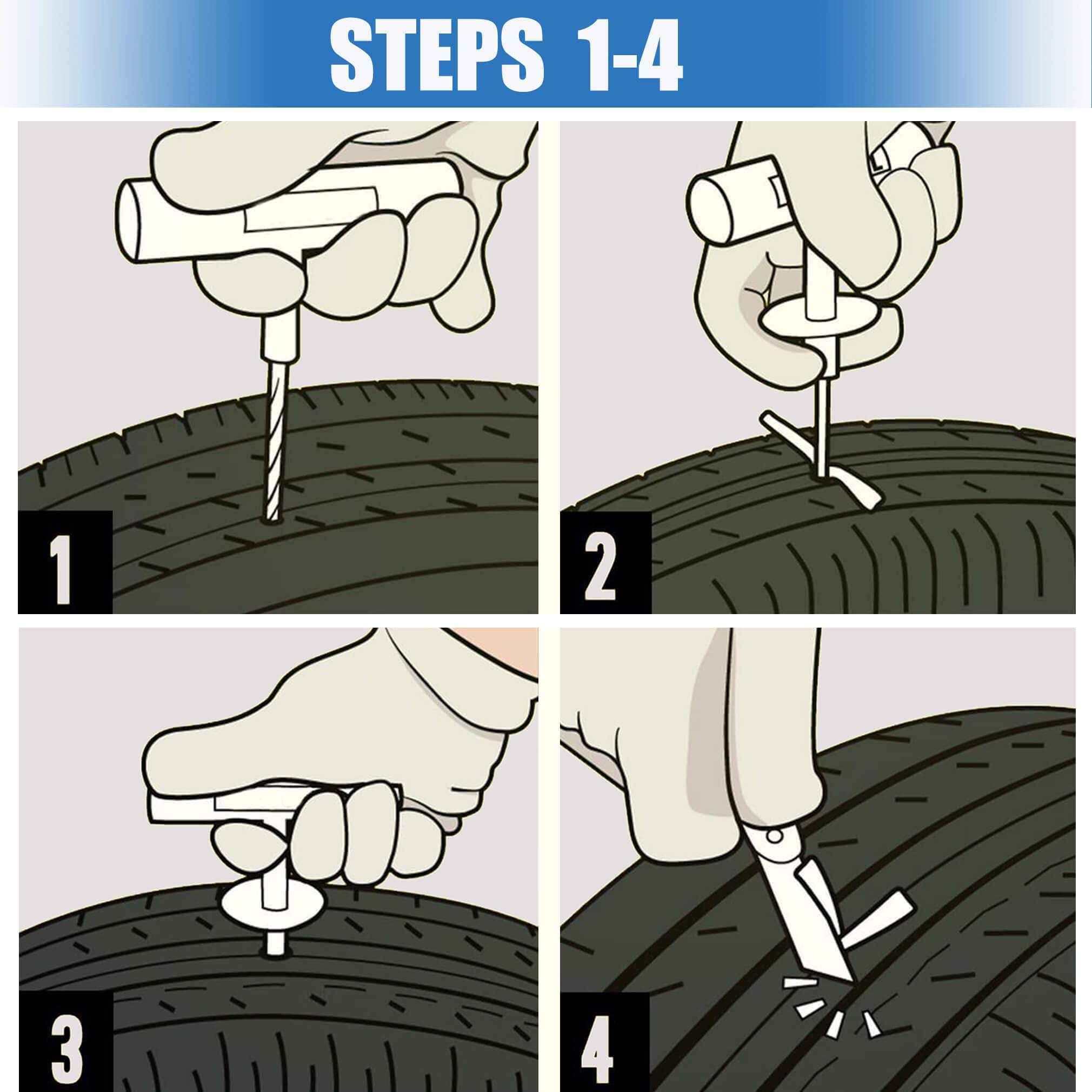 LOGOL emergency kit in car trunk with plugs providing convenient on‑the‑go repairs