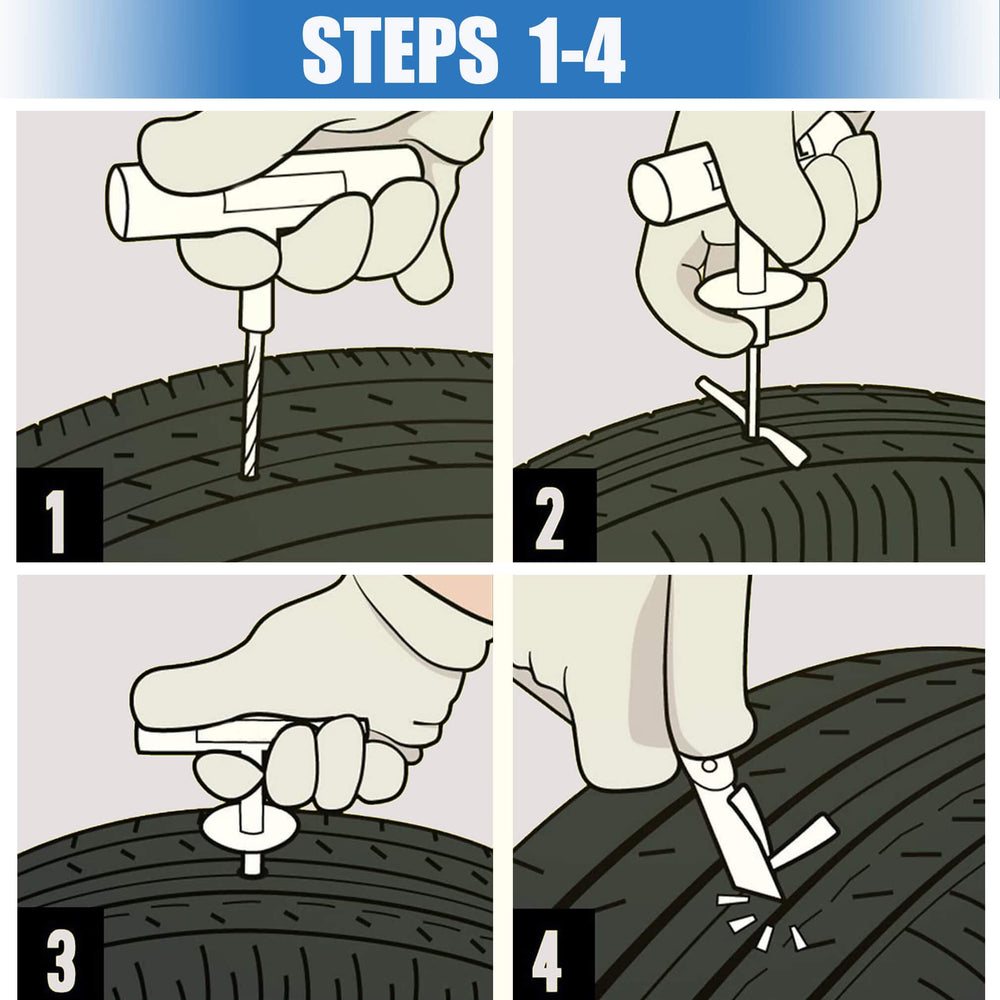 LOGOL emergency kit in car trunk with plugs providing convenient on‑the‑go repairs