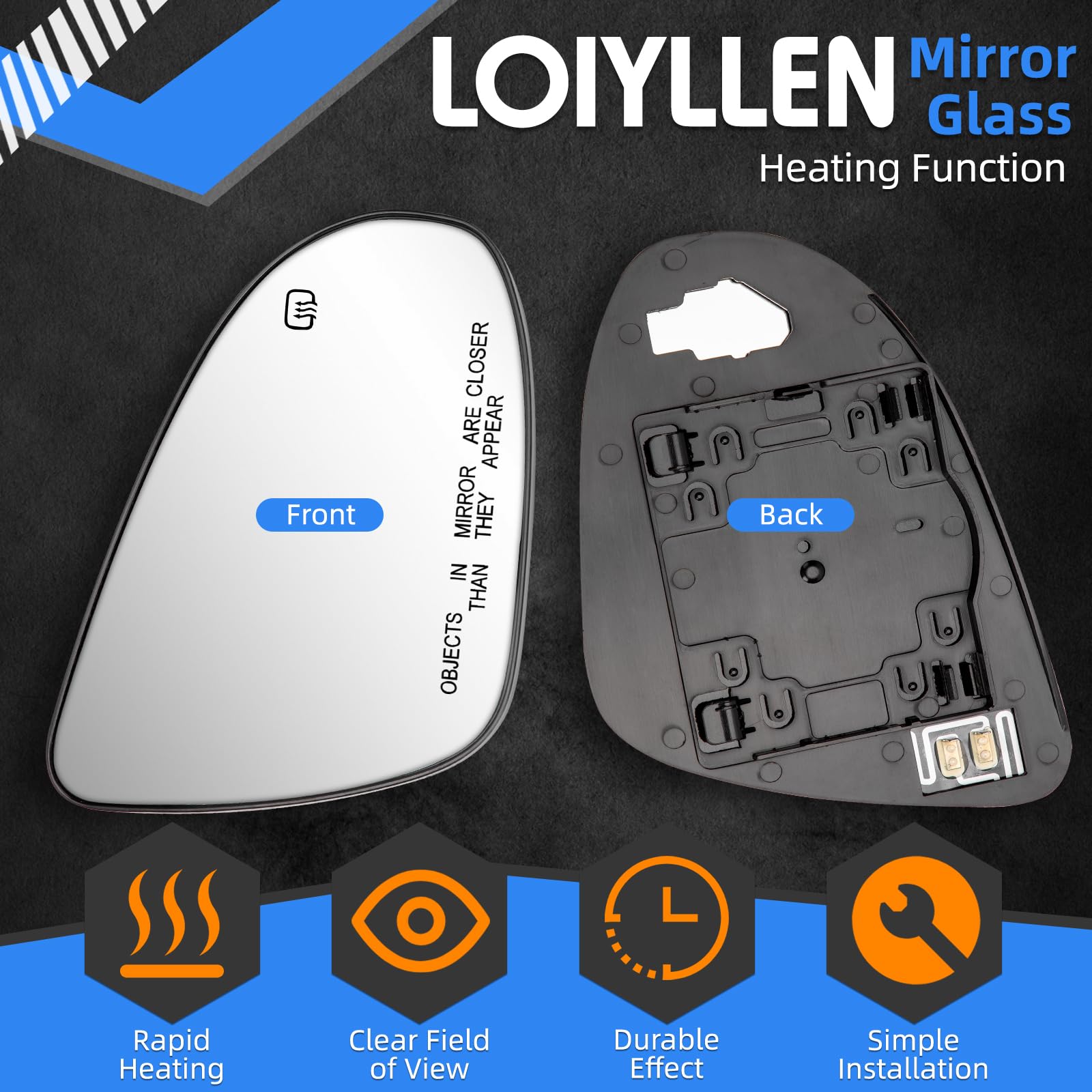 LOIYLLEN close-up of ABS backplate highlighting durable construction and secure mounting