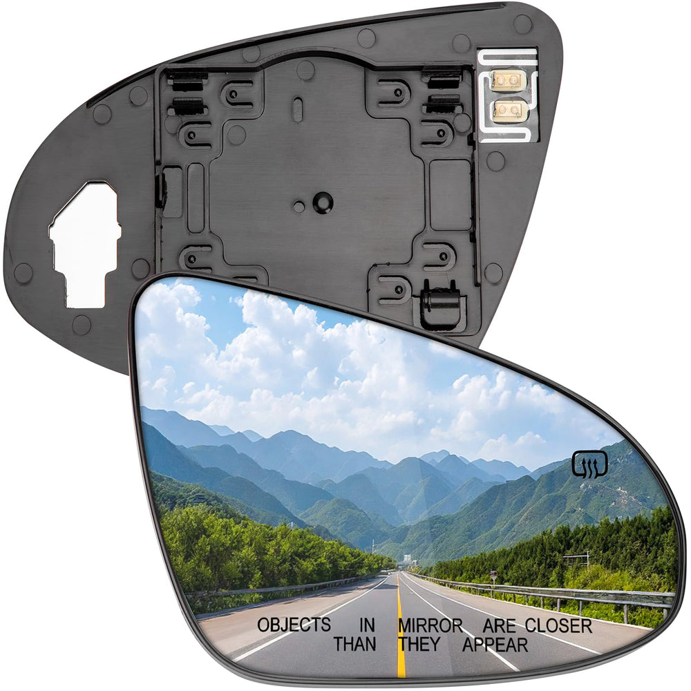 LOIYLLEN front view of passenger mirror glass showing clean reflective surface and fit benefit