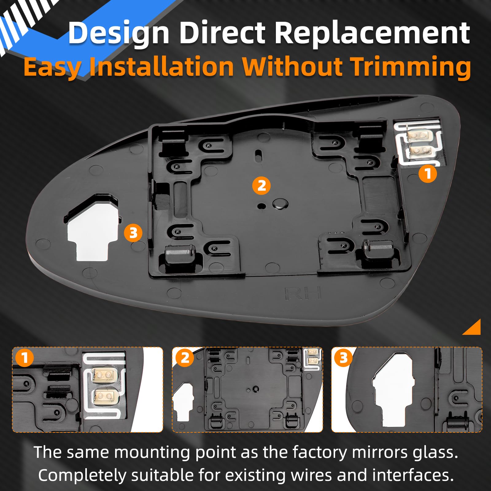 LOIYLLEN visible heating element detail demonstrating fast defogging benefit