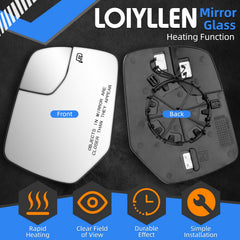 LOIYLLEN mirror backboard and wiring connector detail showing easy plug-and-play installation