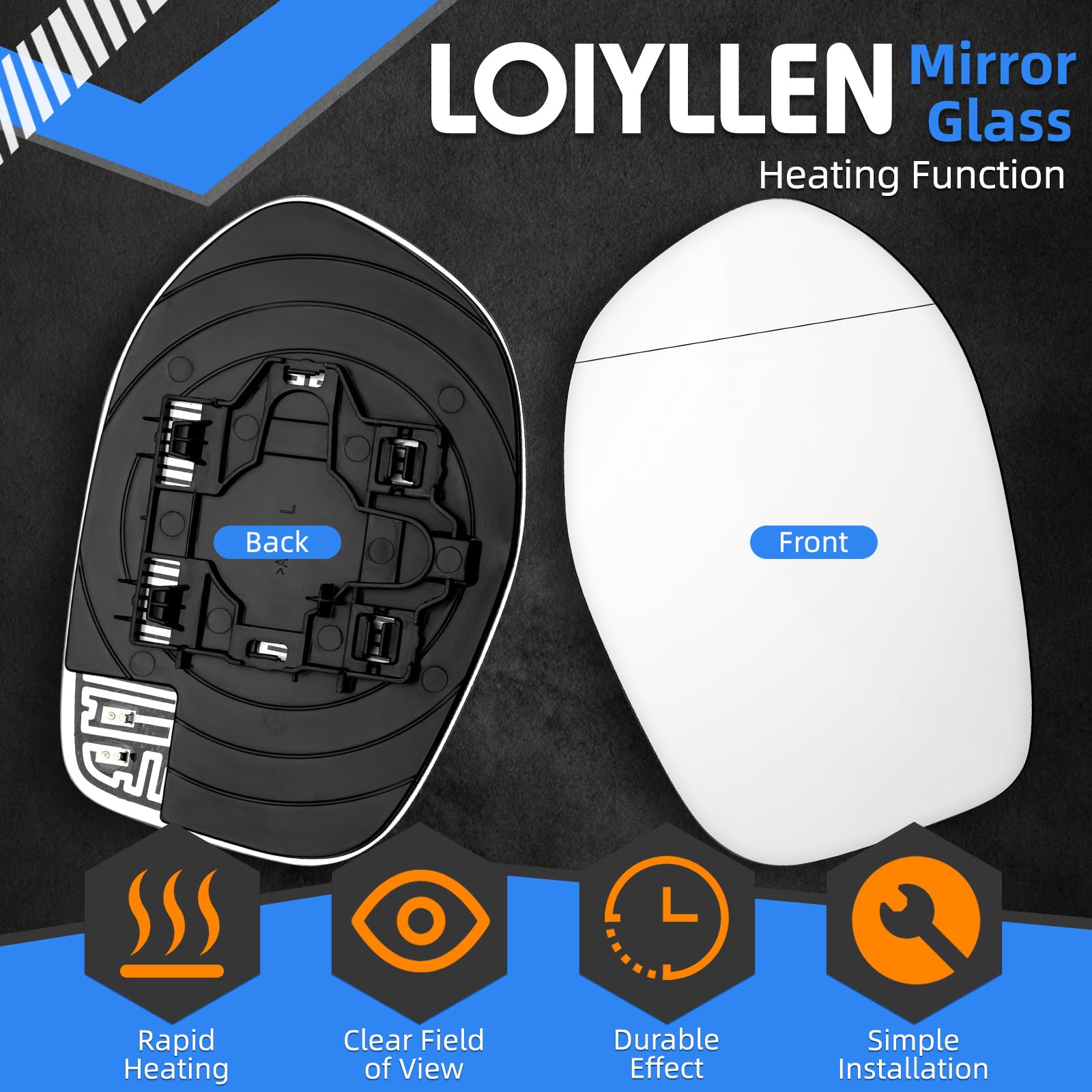 LOIYLLEN close-up of mirror glass texture for improved visibility