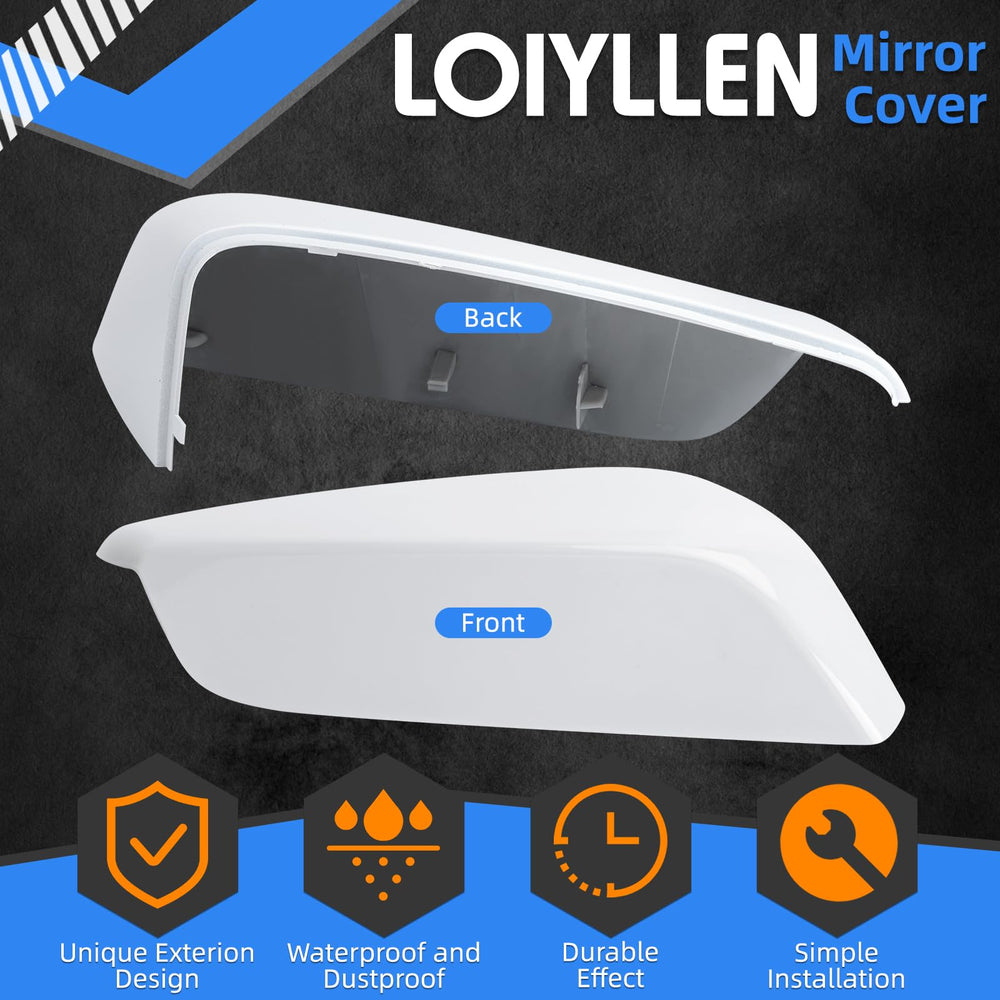 LOIYLLEN close-up of ABS texture on mirror cap showing durability benefit