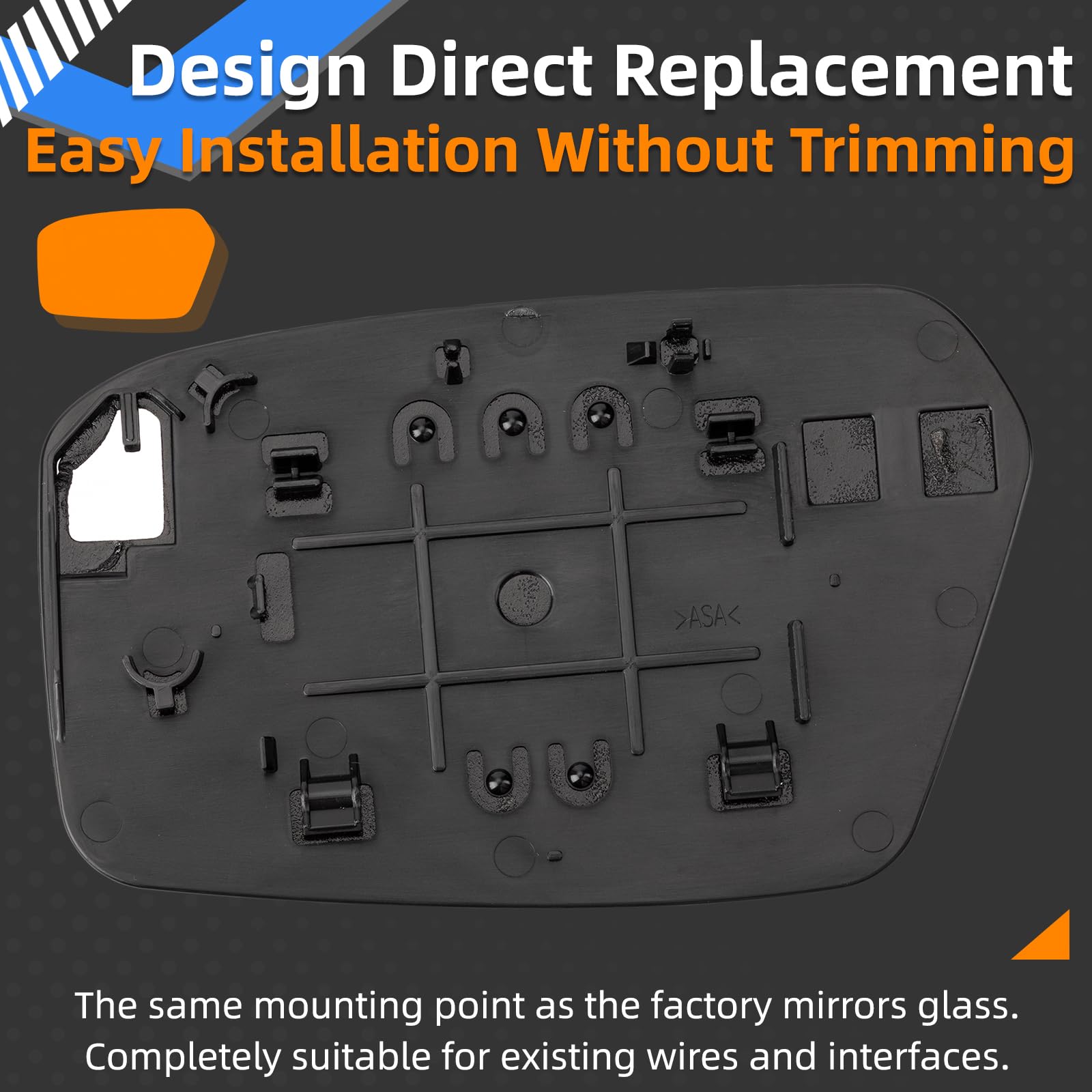 LOIYLLEN mirror glass edge close-up showing smooth surface for clearer visibility benefit