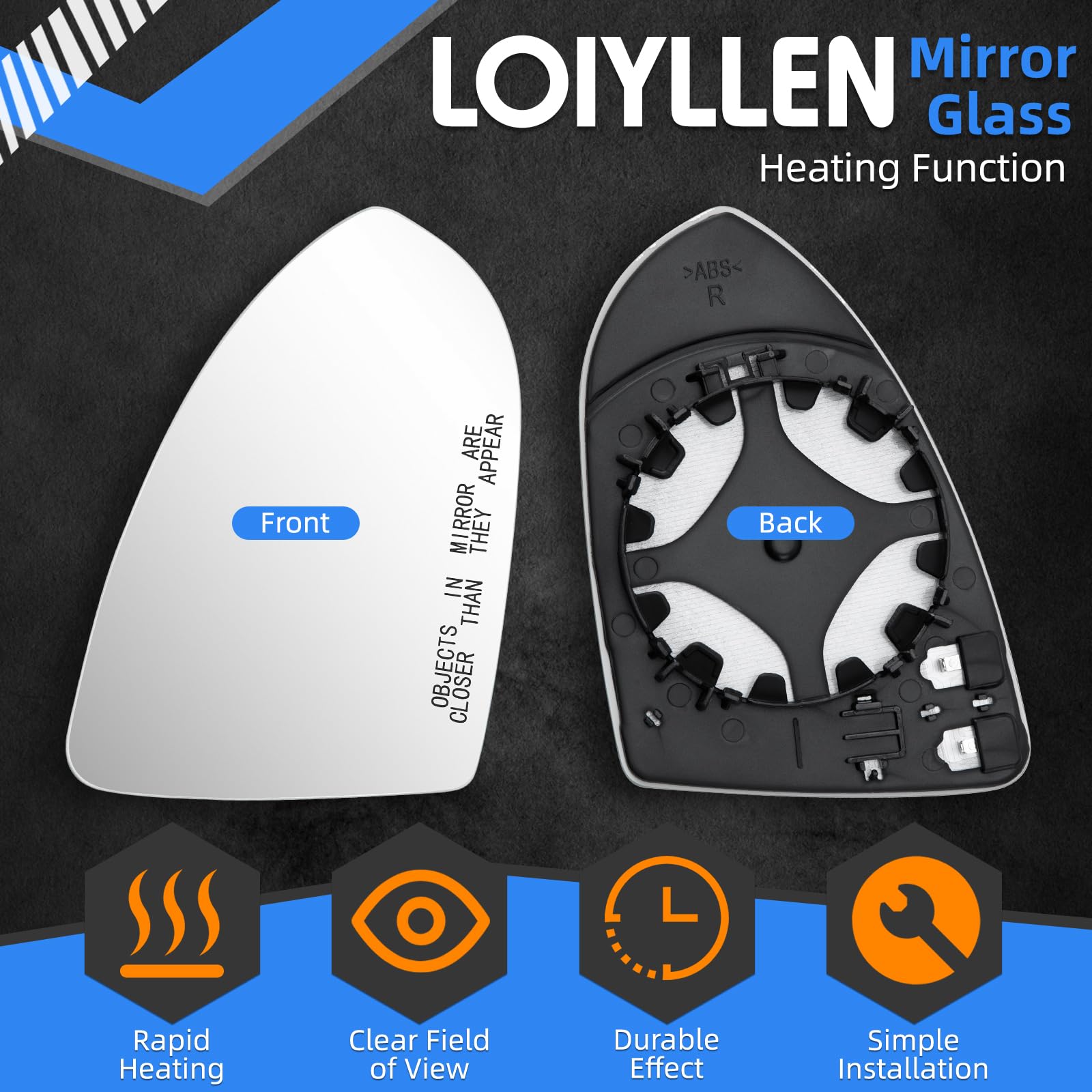 LOIYLLEN close-up of mirror glass surface for clearer visibility benefit