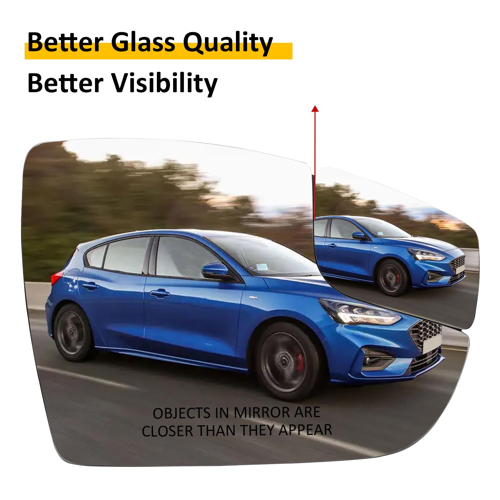 LOIYLLEN mirror glass next to ruler showing correct size and scale