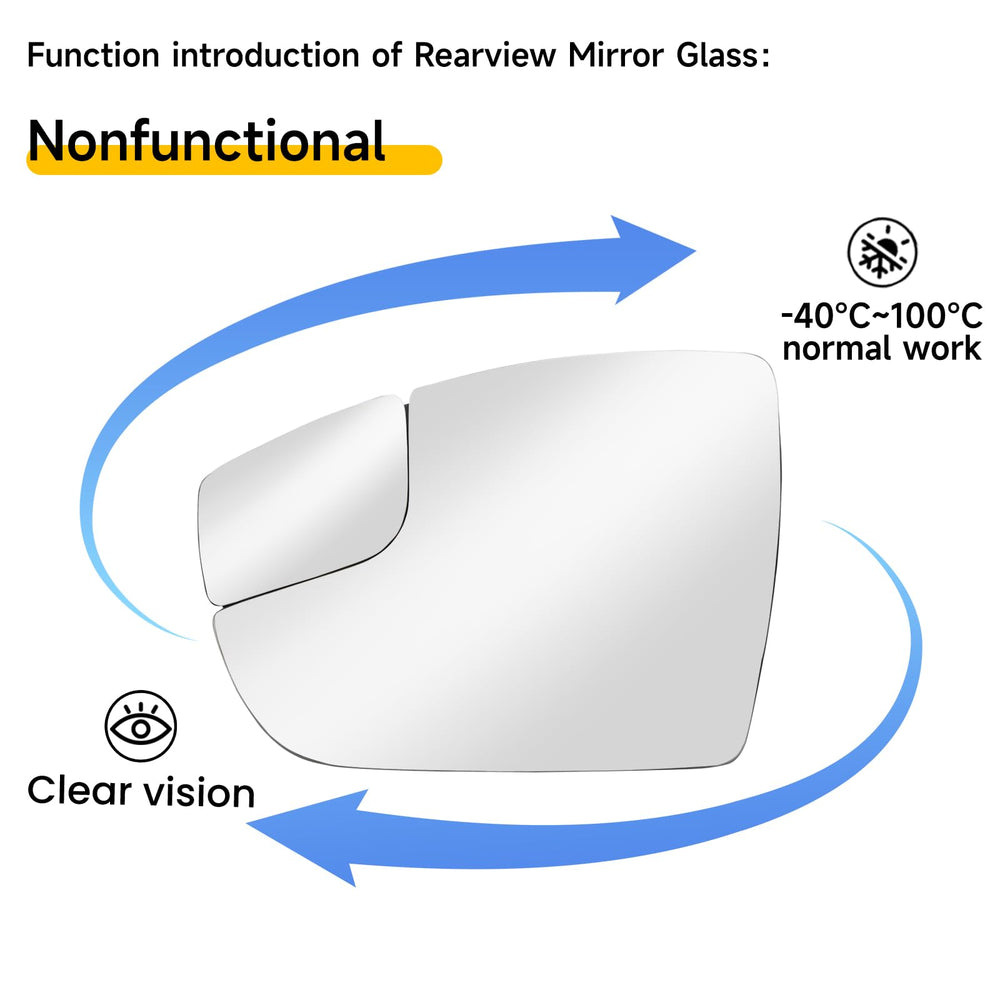 LOIYLLEN mirror glass beside ruler showing accurate size for Ford Focus fitment