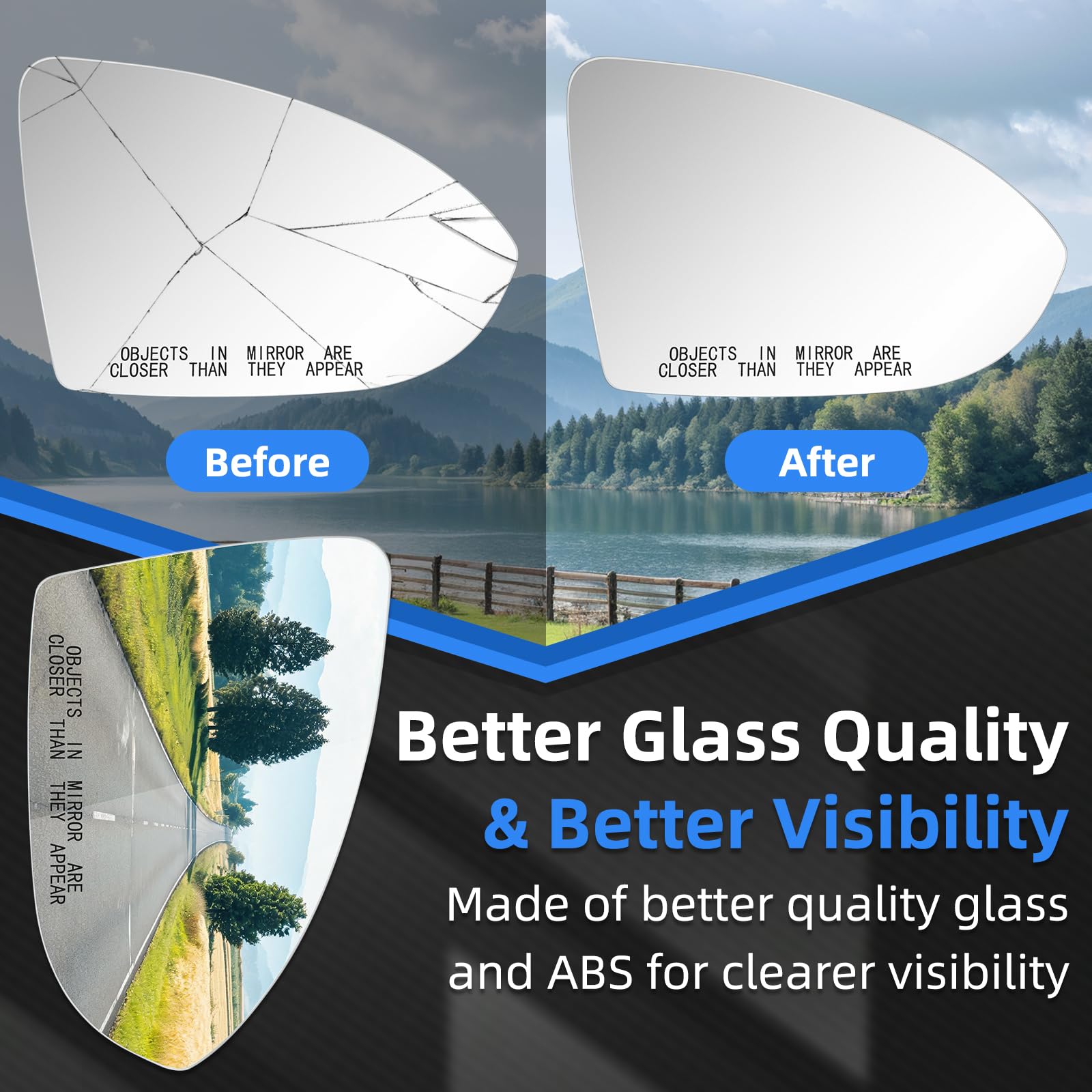 LOIYLLEN mirror size compared with ruler for accurate fit benefit