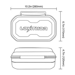 LOKITHOR CASE003 open with jump starter placed securely for organized transport