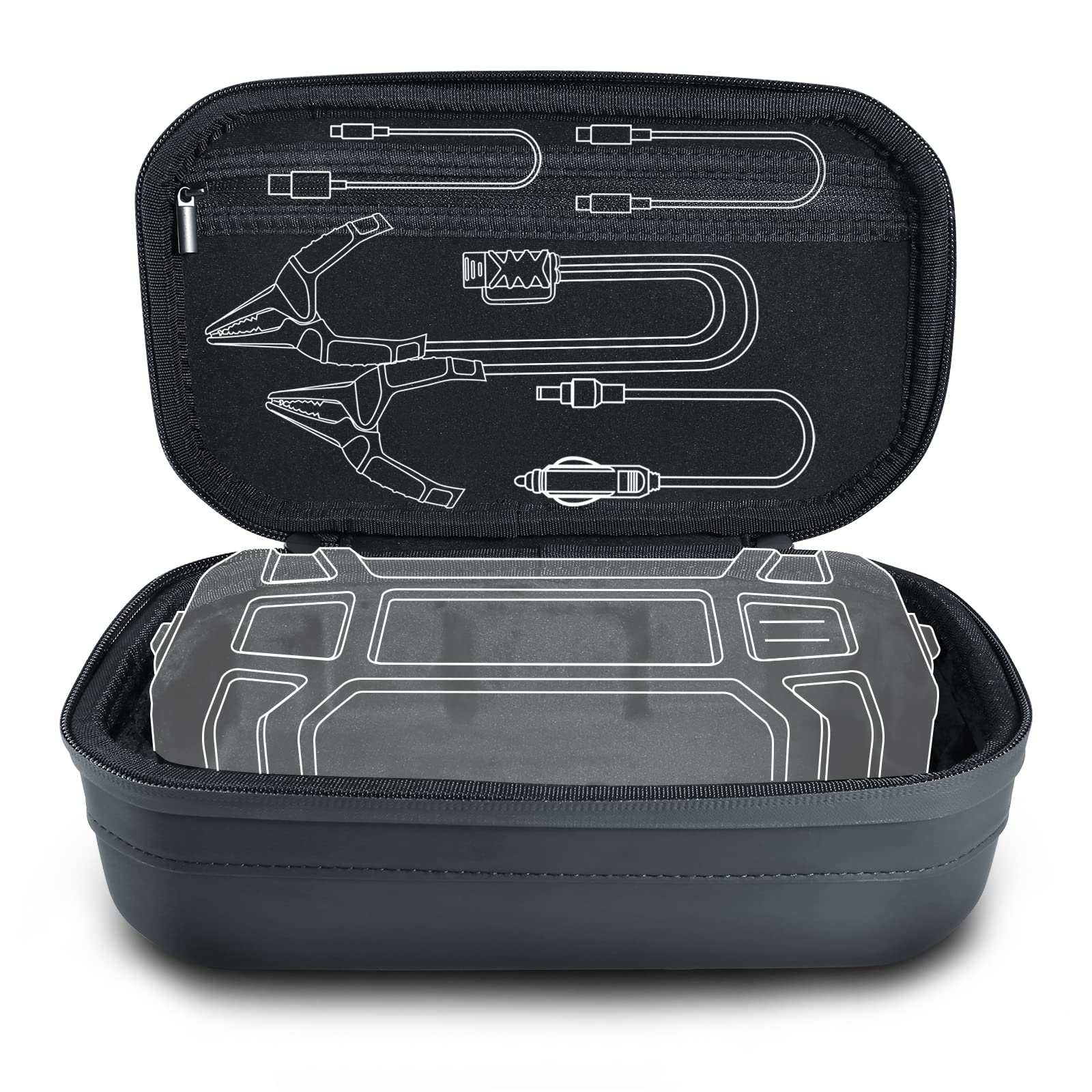 LOKITHOR CASE003 top compartment with cables and adapters for tidy storage