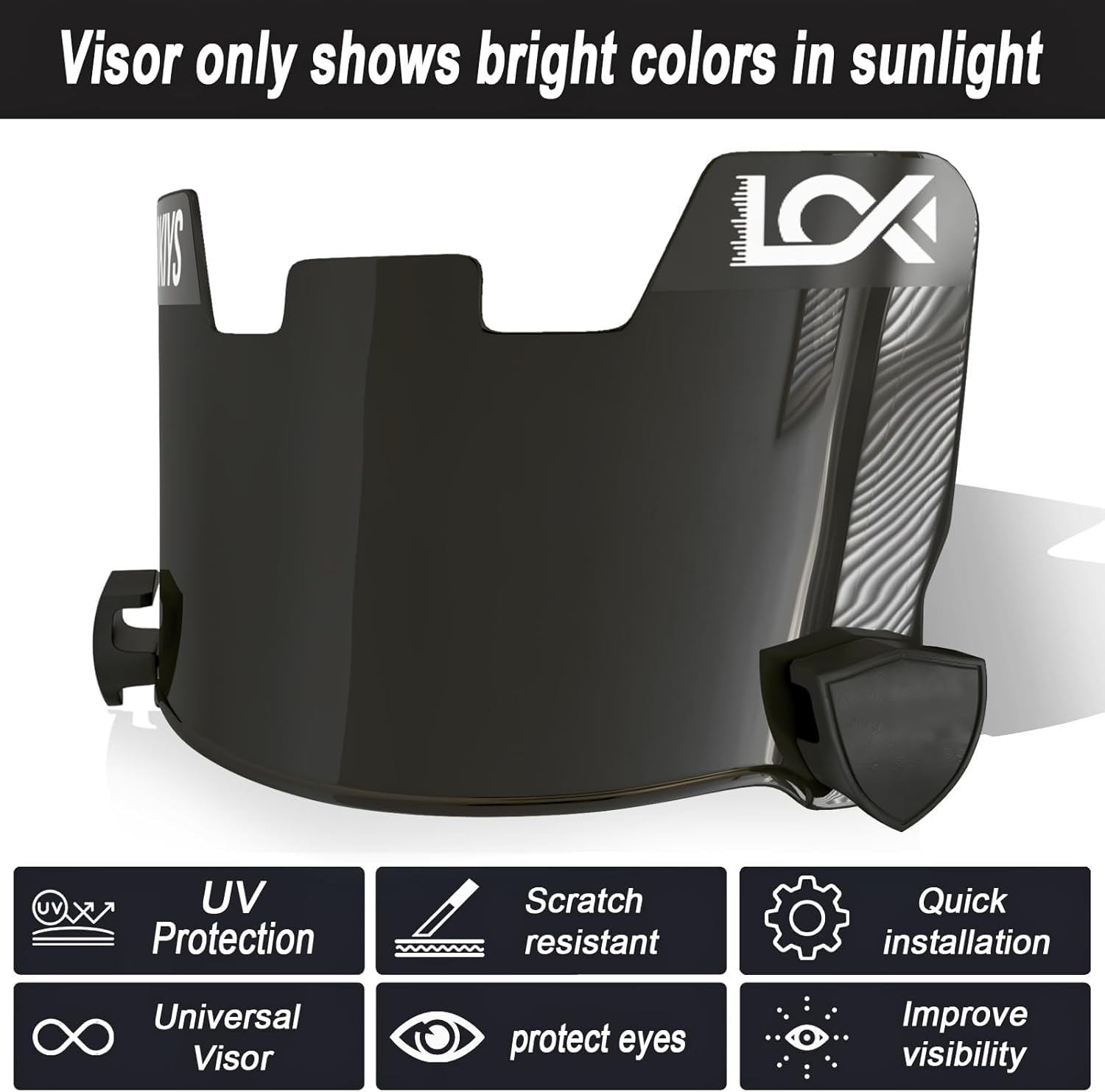 LOKIYS black and clear visors side-by-side showing tint choice and versatility