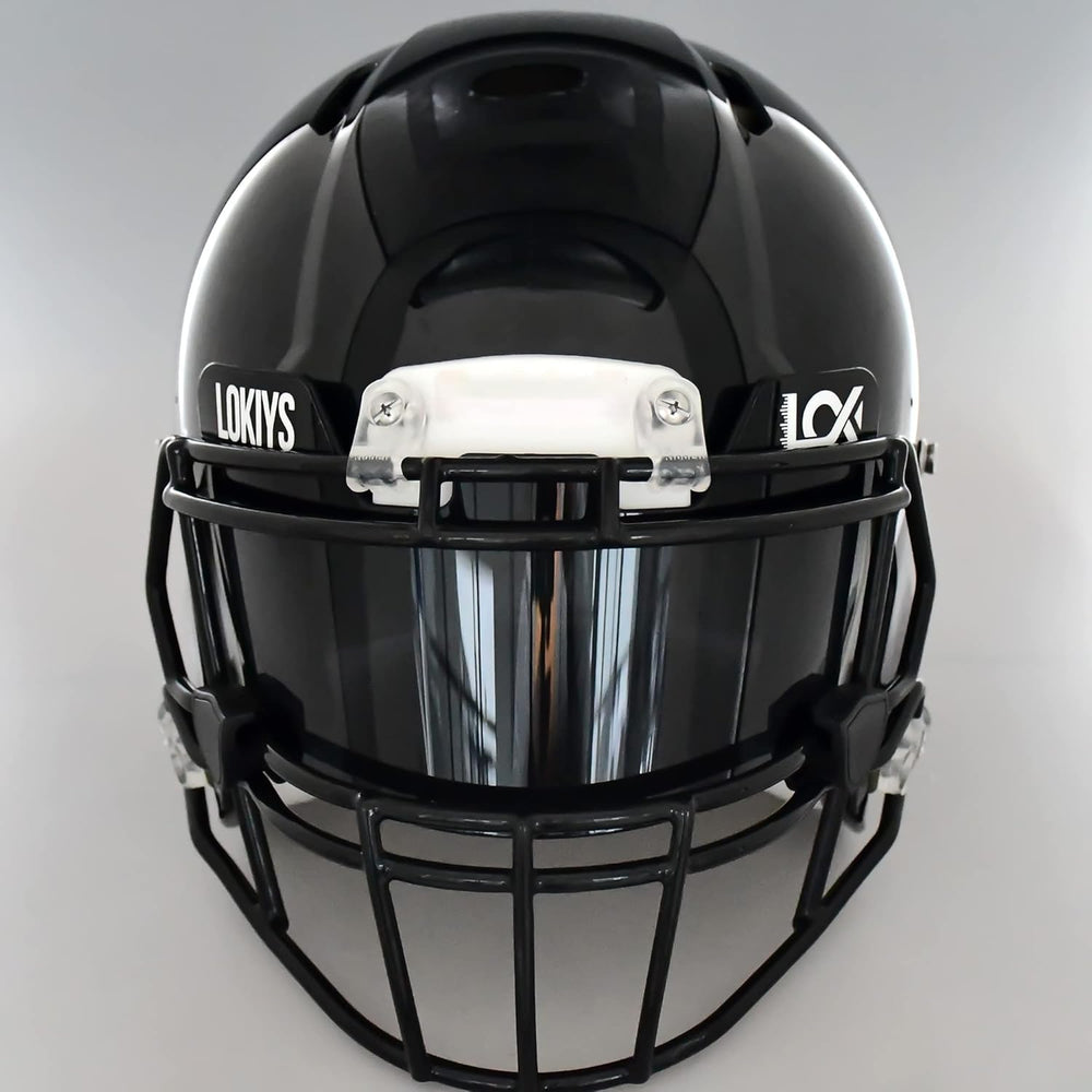 LOKIYS visor mounted on adult helmet side profile showing streamlined protection