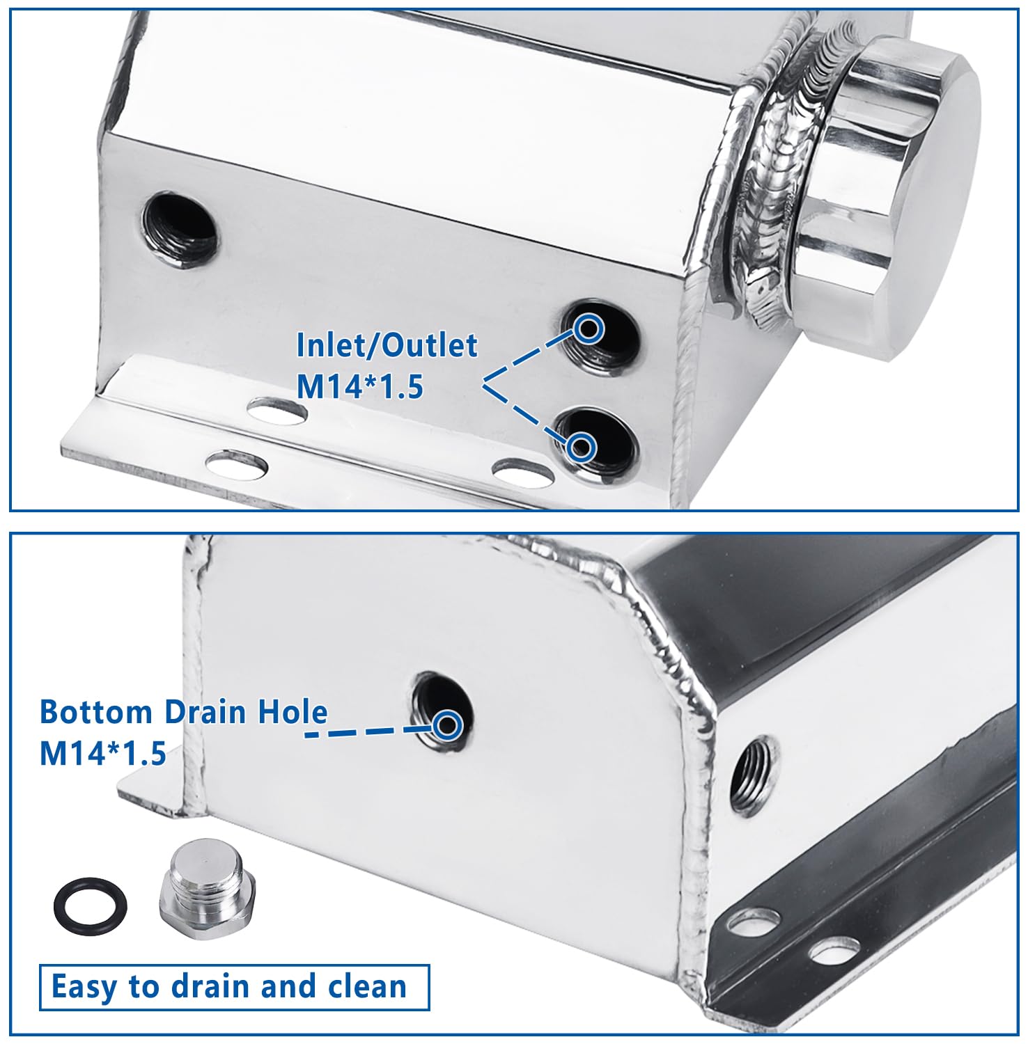 LokoCar bottom port detail showing radiator overflow connection compatibility
