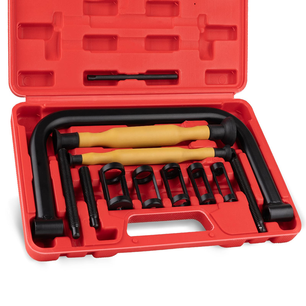 Loksun front view of compressor kit showing compact C-clamp and components for organized repairs
