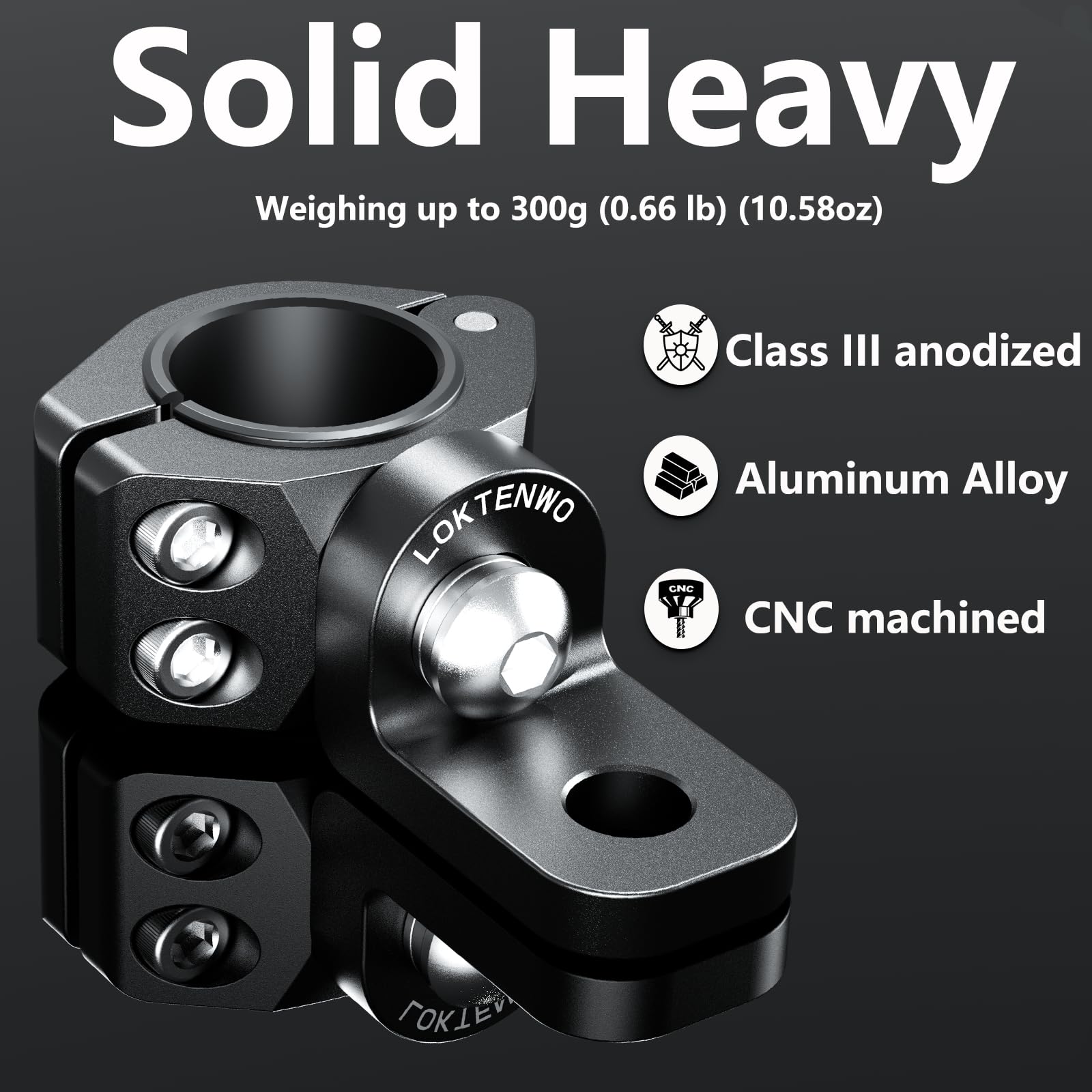 LOKTENWO clamp close-up with rubber inserts providing anti-slip grip