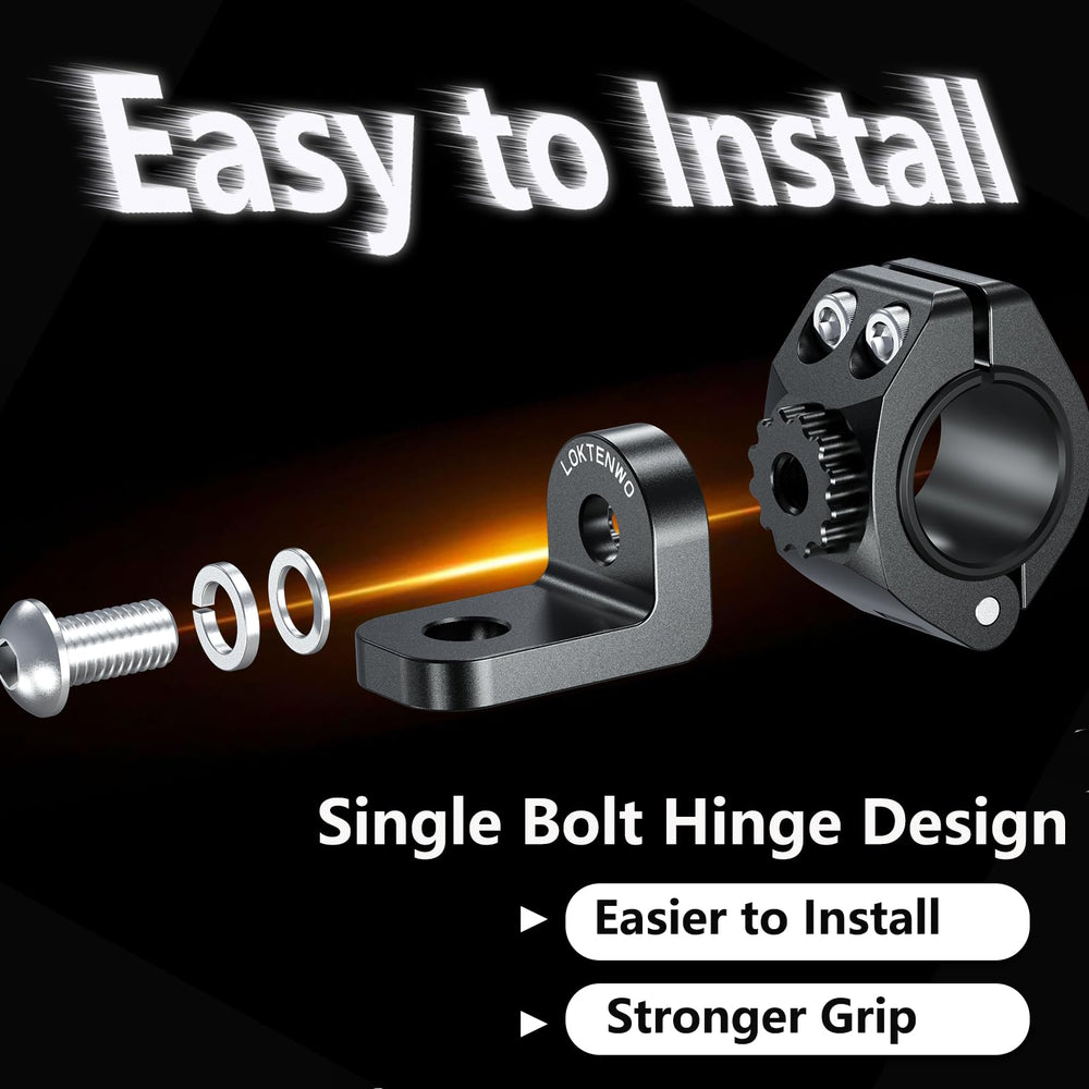 LOKTENWO device screw hole closeup matching common 0.5" bolts