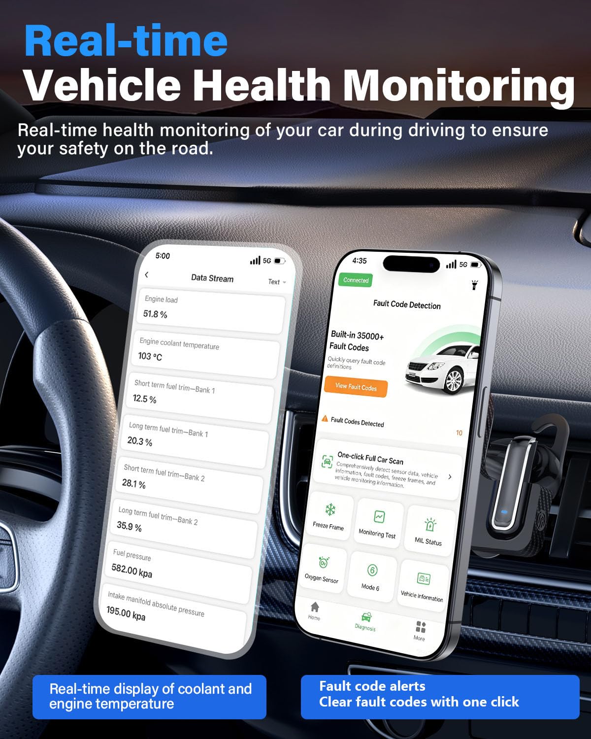 LONAUTO LB02 AutoOBDII app screenshot showing intuitive diagnostics interface
