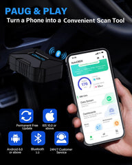 LONAUTO LB03 with AutoOBDII app live data on phone showing real-time monitoring