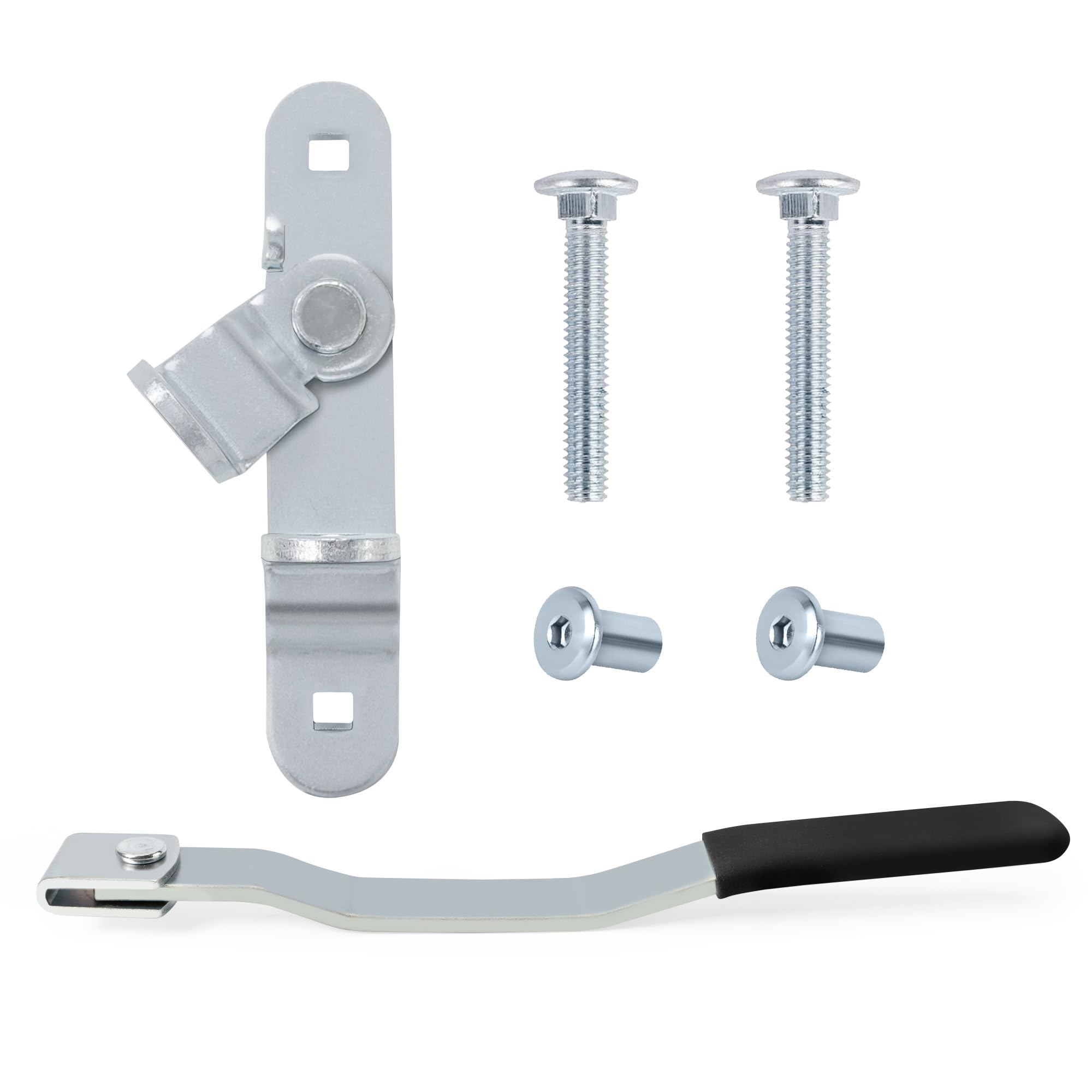 LONFFERY front view of cam bar hasp showing secure pad-lock option and durability