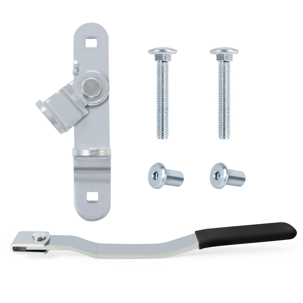 LONFFERY front view of cam bar hasp showing secure pad-lock option and durability