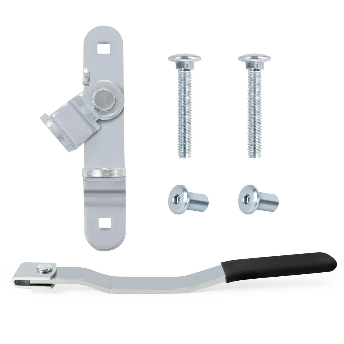 LONFFERY front view of cam bar hasp showing secure pad-lock option and durability