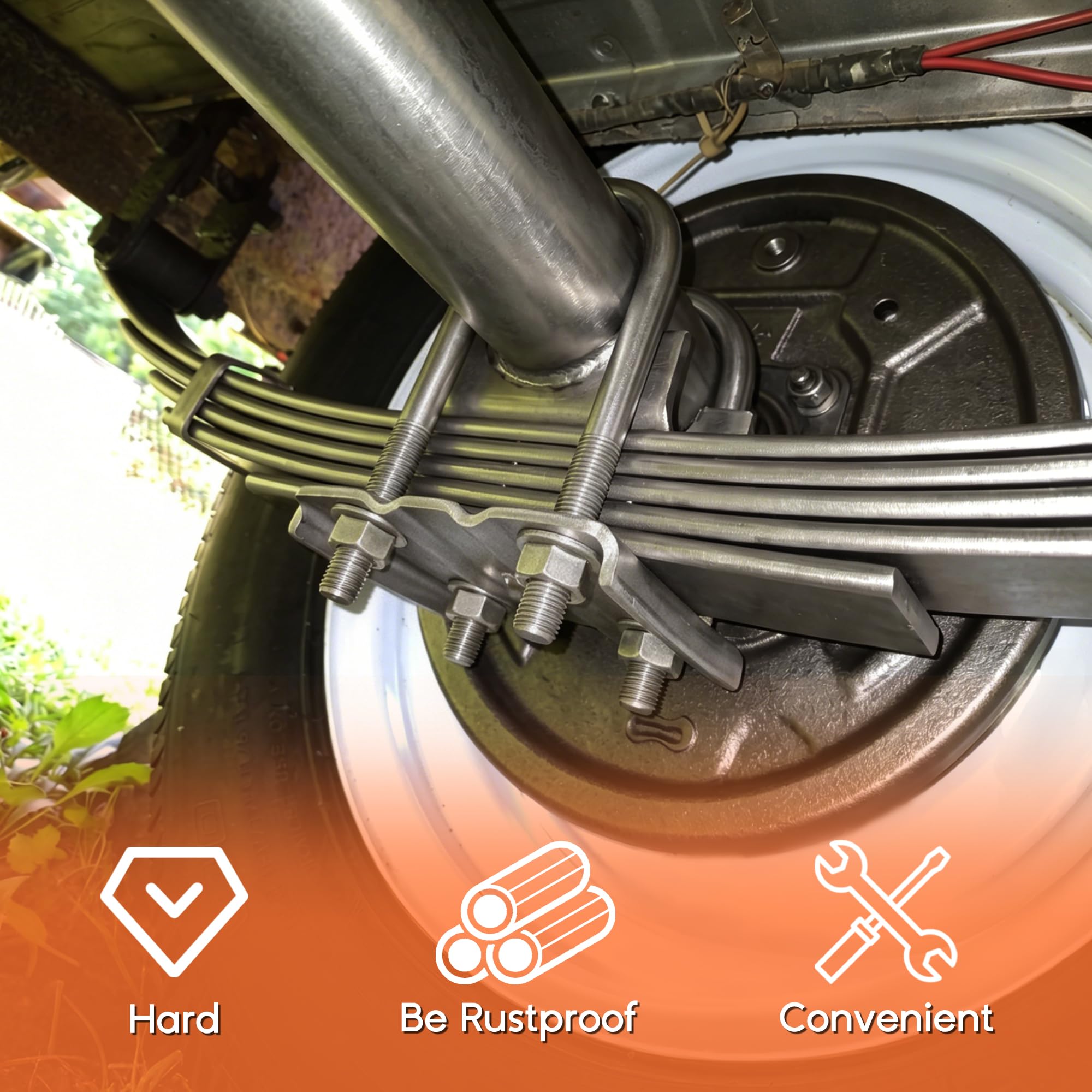 Lonffery U-bolts being used during trailer maintenance for safety