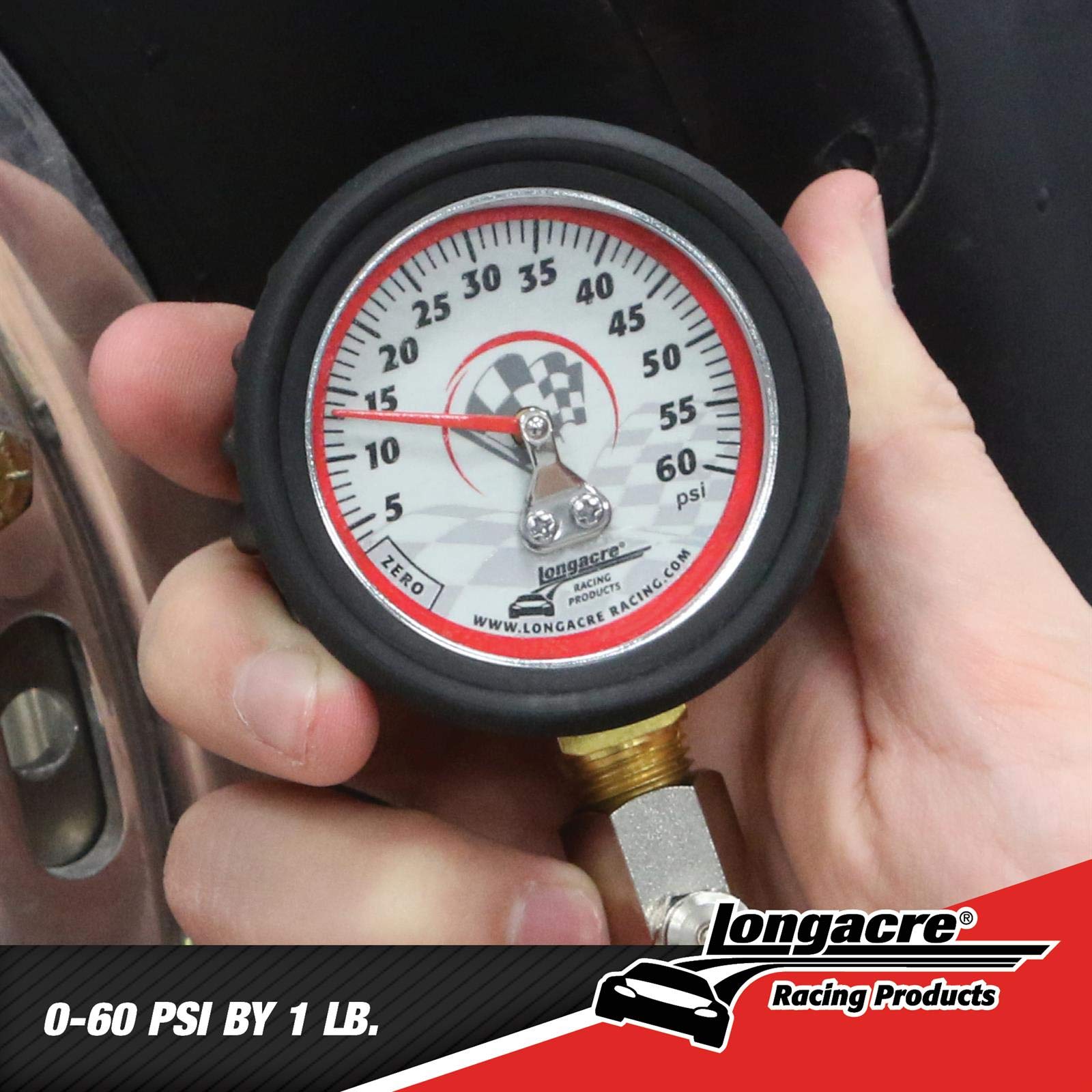 Longacre in garage use on car tire demonstrating fast accurate adjustments