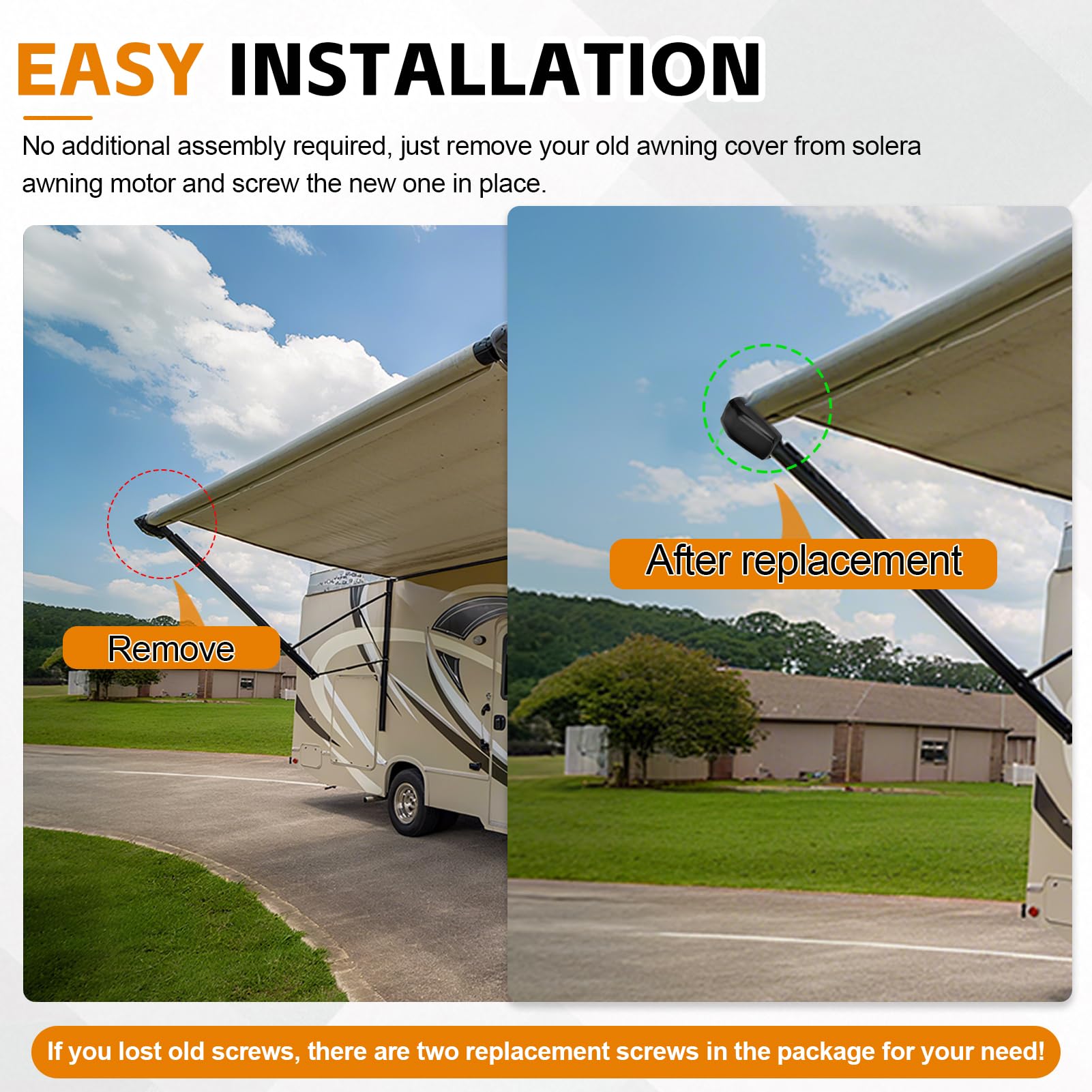 Lonsda installed on RV awning in outdoor setting showcasing improved protection