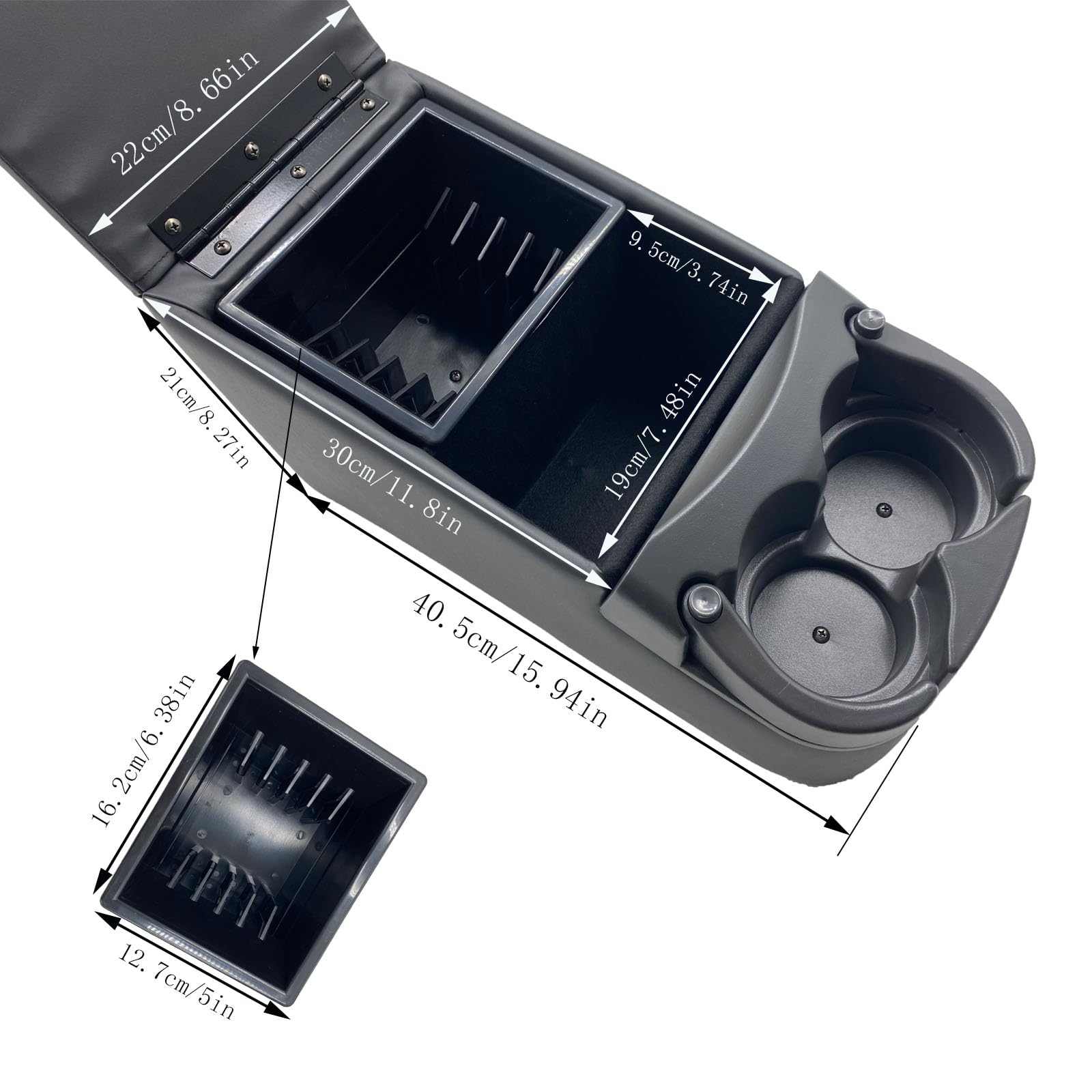 LOOYE close-up of cup holders showing stable drink support
