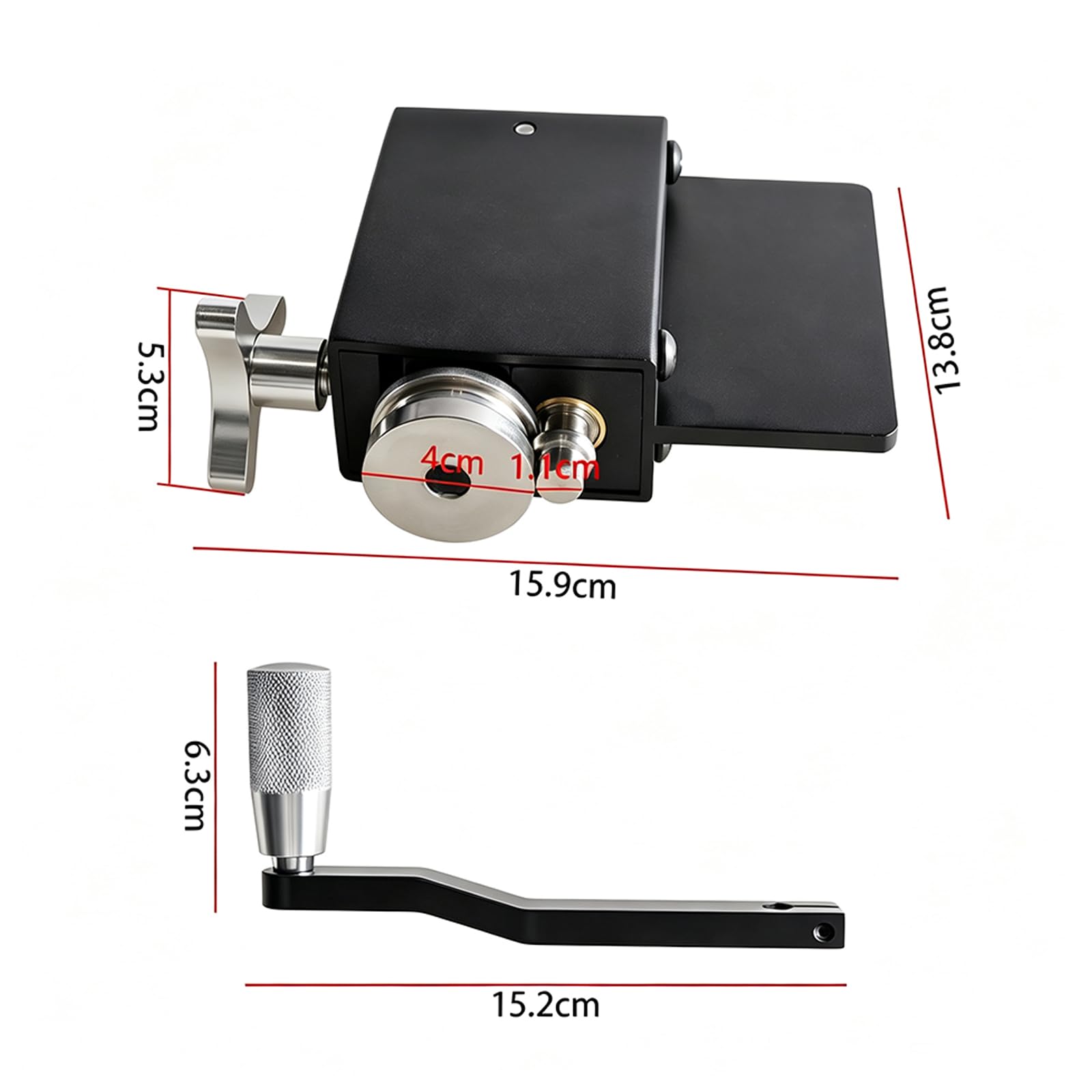 LORPHEIR scale with ruler and tubing showing fit for 5/8 inch and larger diameters