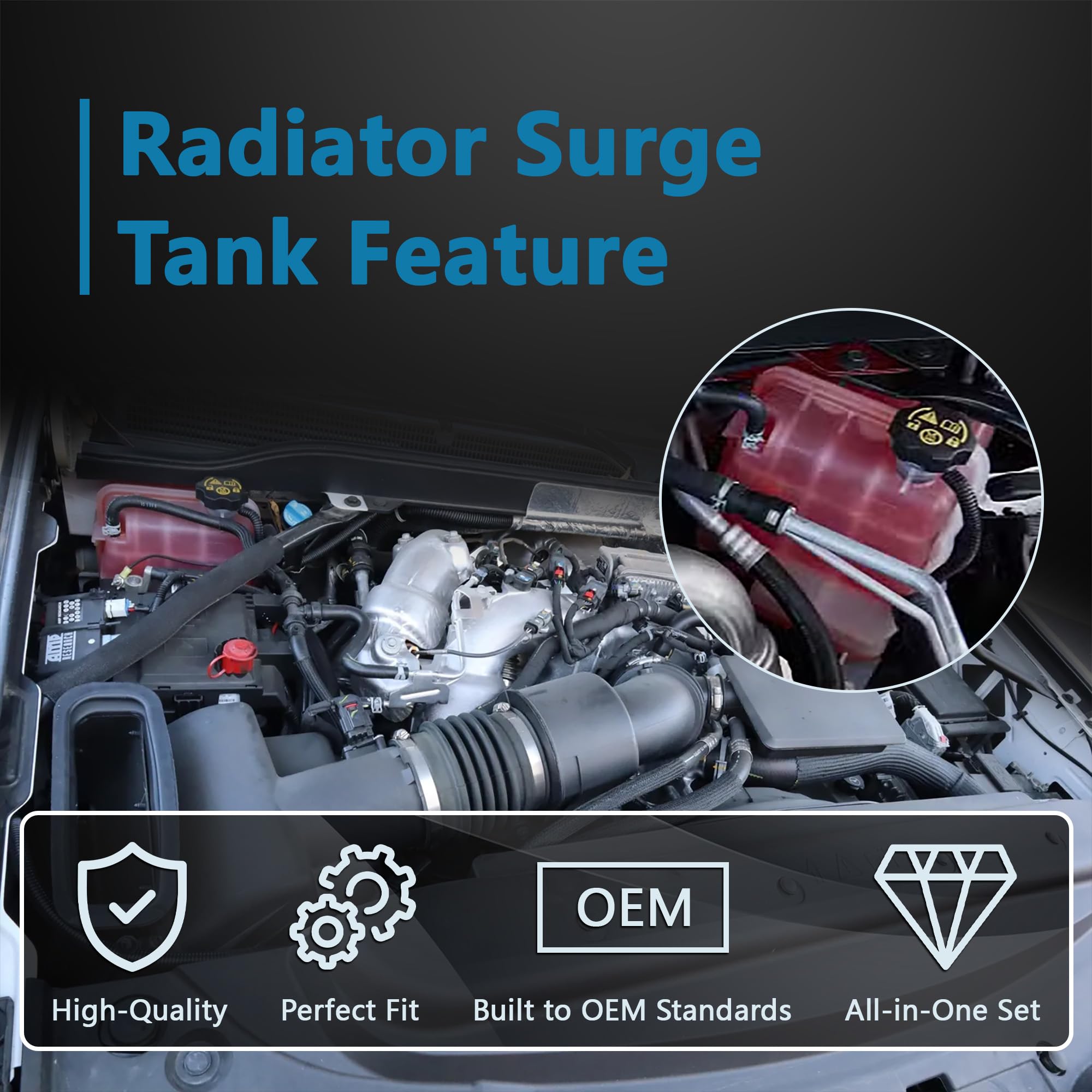 LOSTAR installed in Silverado engine bay demonstrating direct-fit convenience