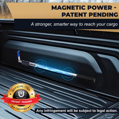 LOVEETA extended length in truck bed illustrating long reach for deep cargo