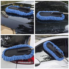 Loyakuu duster cleaning vehicle dashboard, prevents scratches and removes dust efficiently