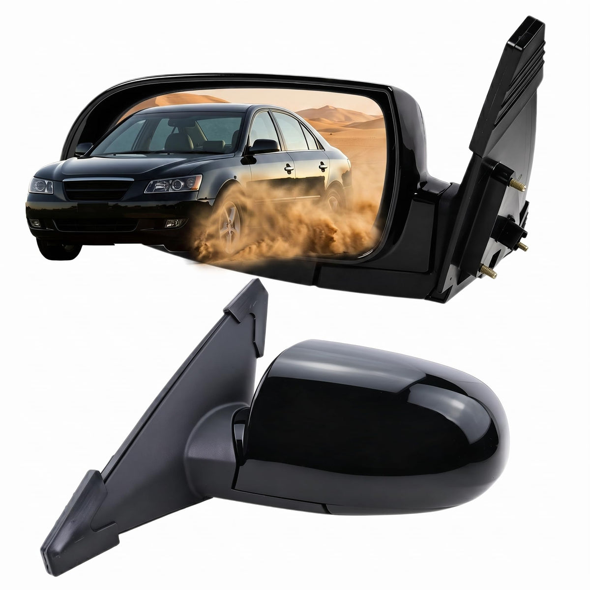 Lqito left driver mirror front view showing fit and finish benefit restore view