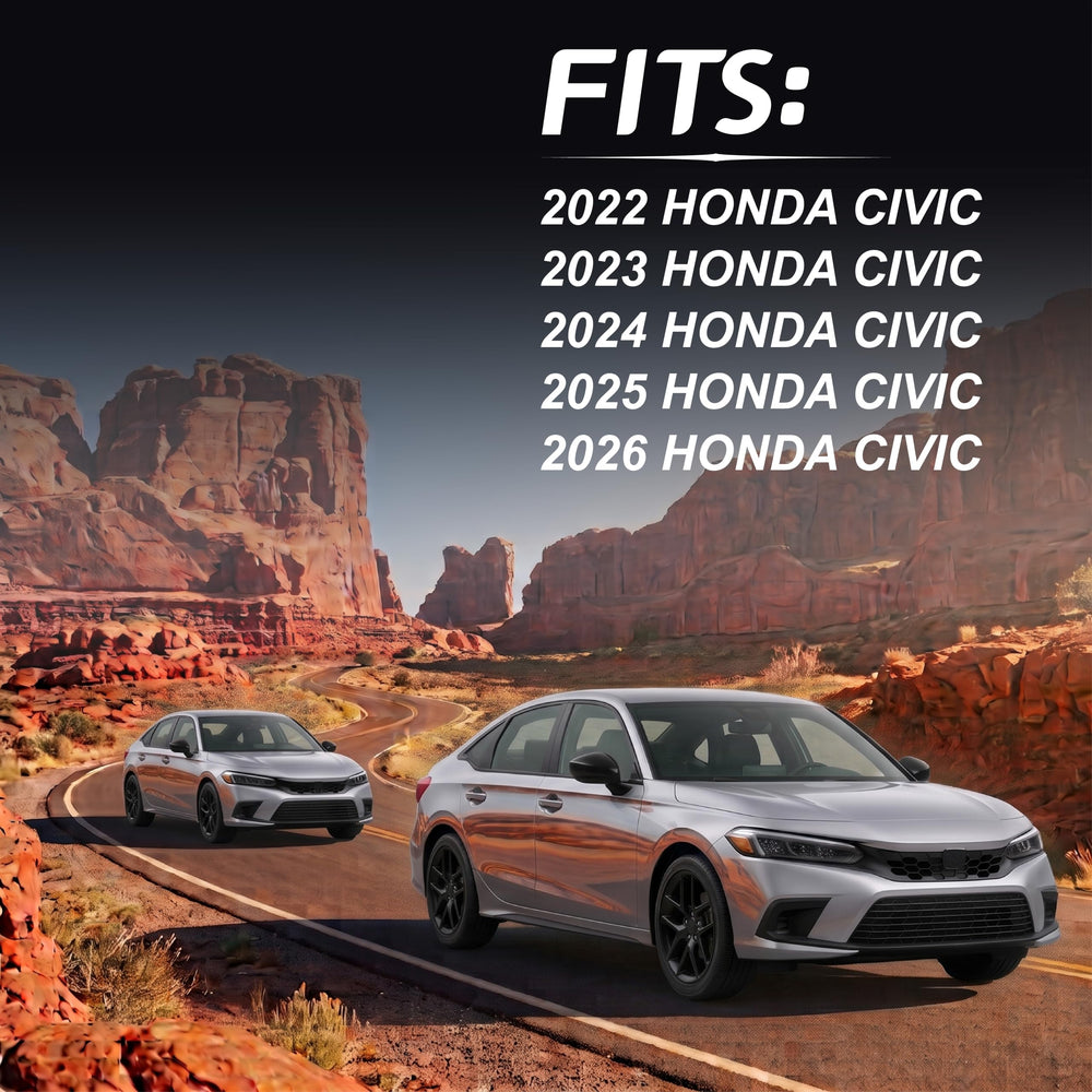 Lqito mirror installed on 2022 Civic showcasing improved side visibility and match