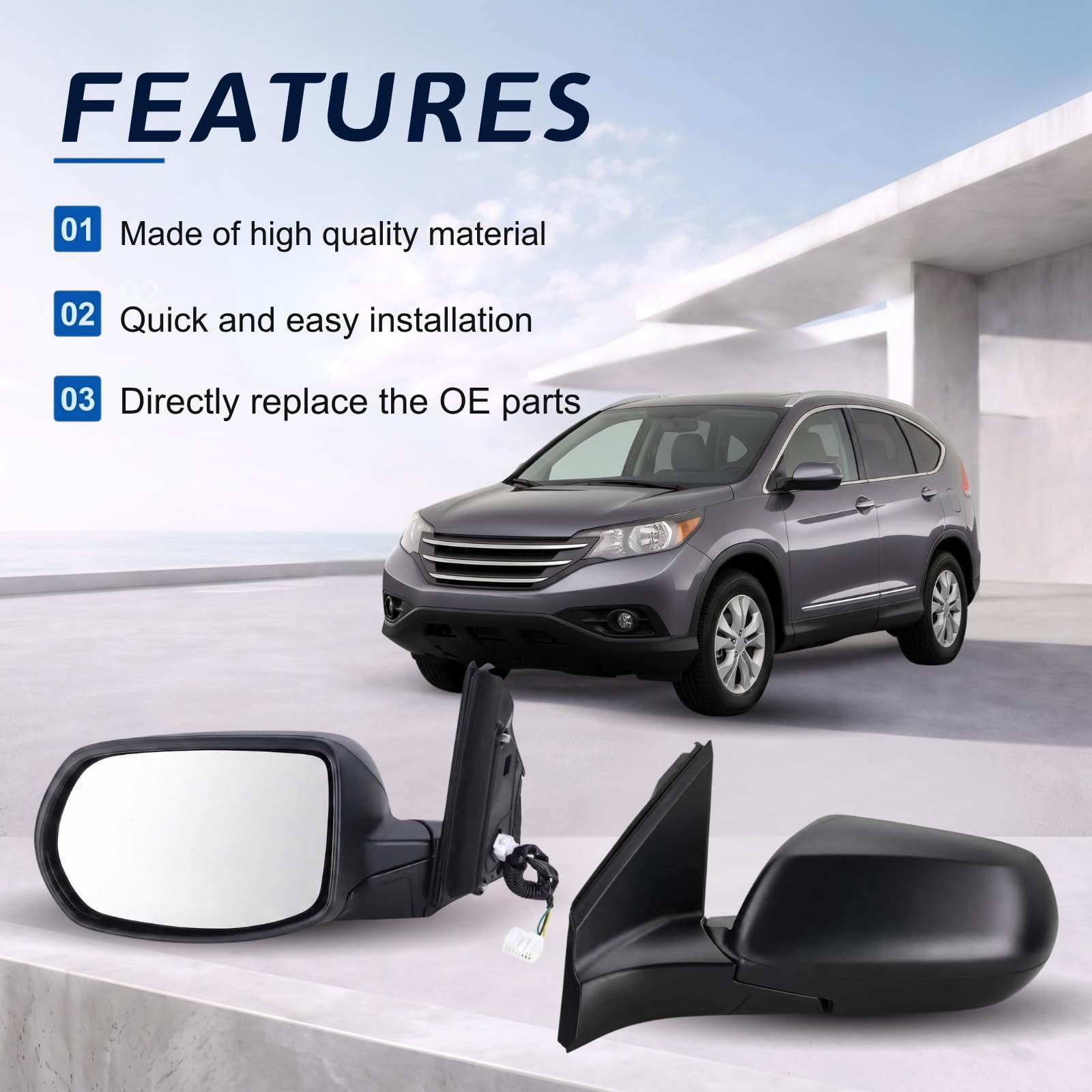 Lqito mirror repelling rain droplets to maintain clear driving vision