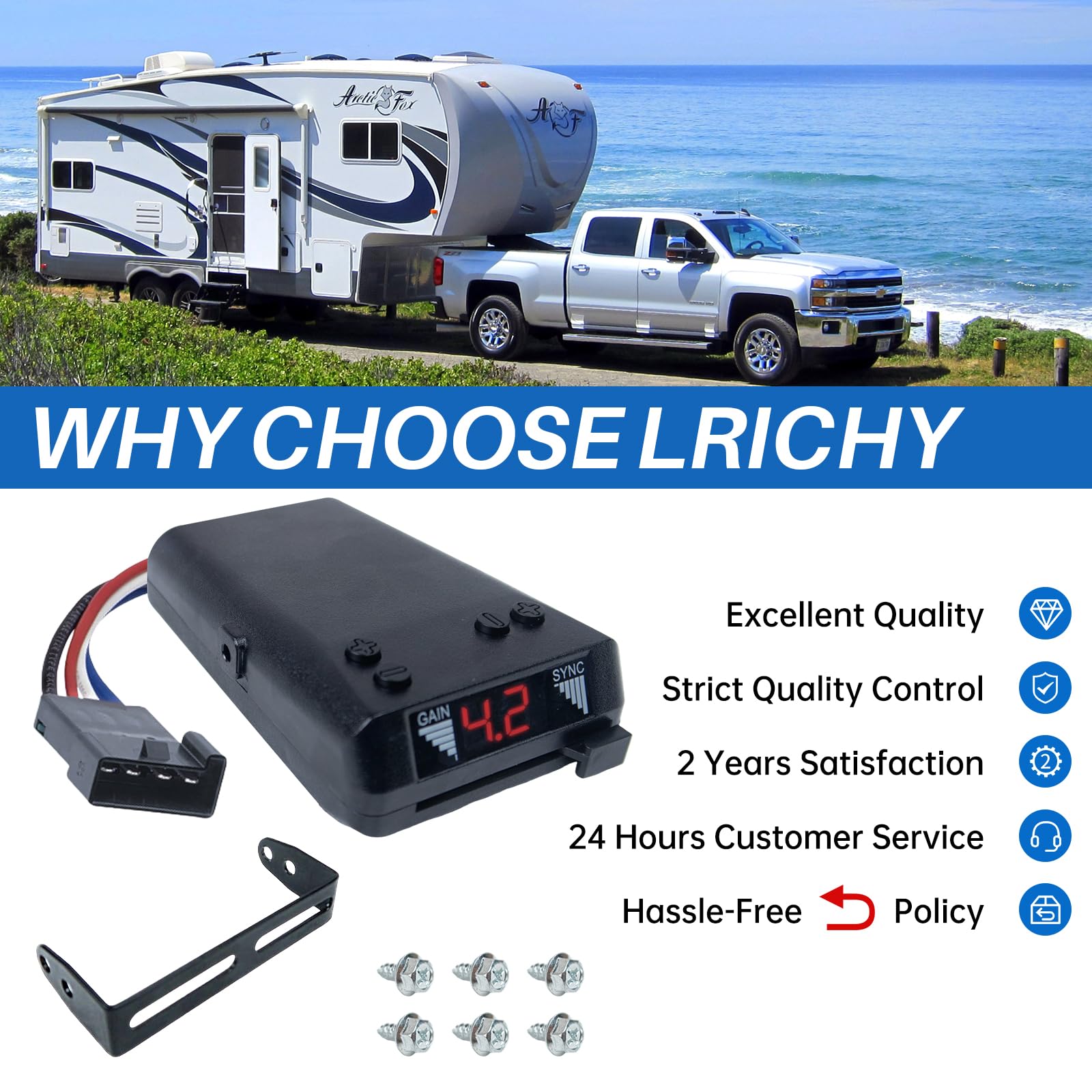 Lrichy size comparison in hand illustrating compact footprint and portability