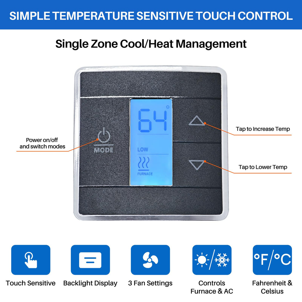 Lrichy touch button close-up demonstrating responsive controls for quick adjustments