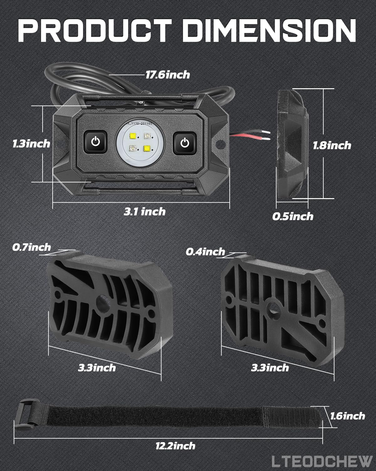 LTEODCHEW Velcro strap attachment wrapped on tube for tool-free mounting benefit