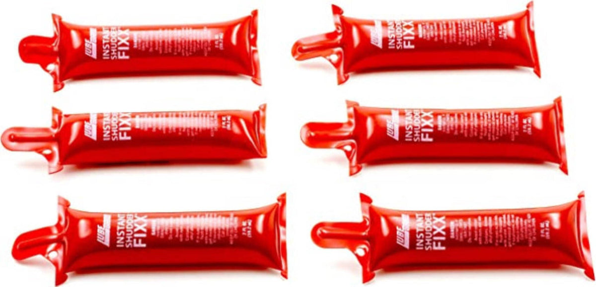 Lubegard Dr. Tranny front pack showing six 2 oz tubes and clear labeling for quick dosing
